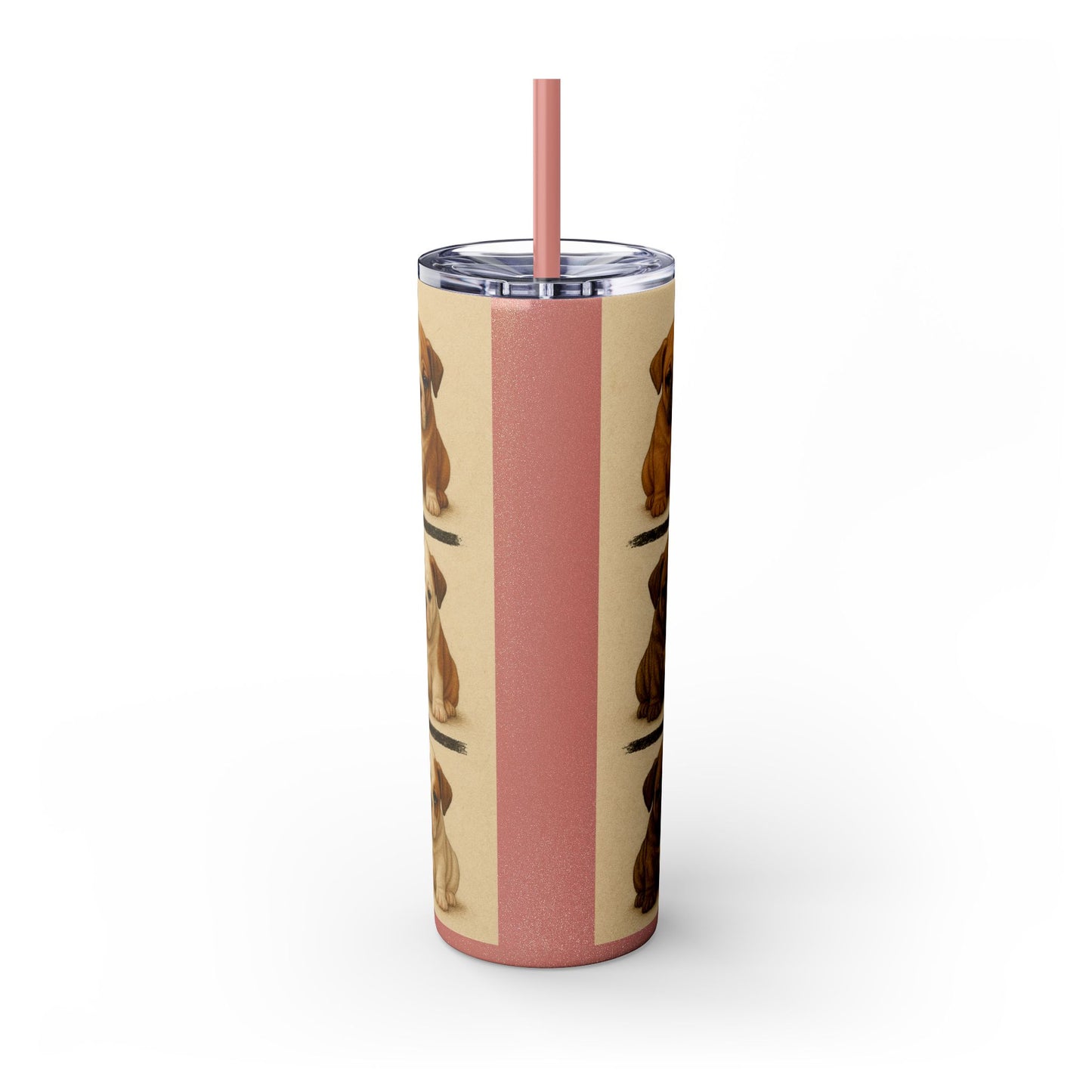 Bulldog puppies Tumbler with Straw, 20oz