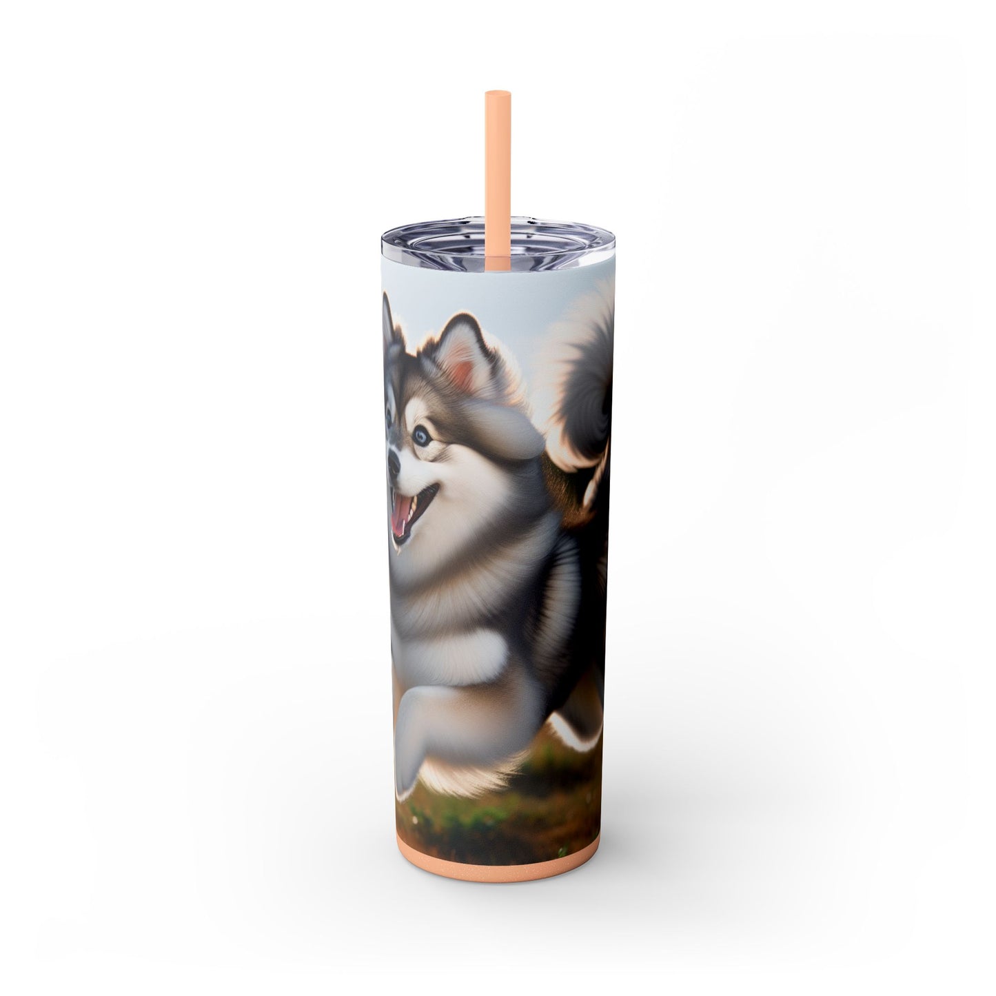 Alaskan Klee Kai Skinny Tumbler with Straw, 20oz