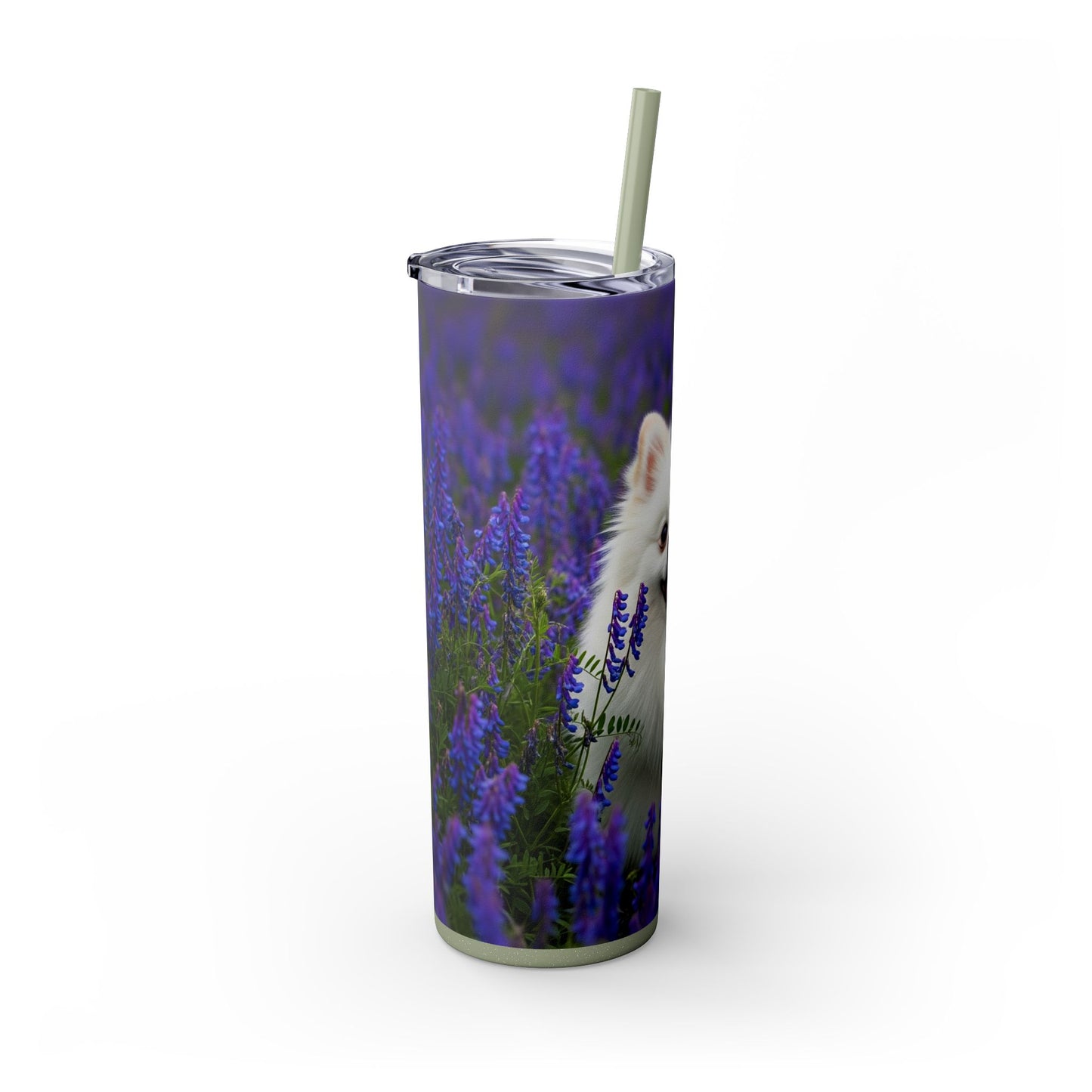 Pomeranian Skinny Tumbler with Straw, 20oz