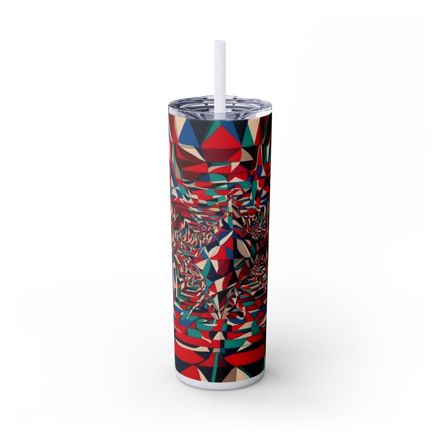 Optical Illusion Skinny Tumbler with Straw, 20oz