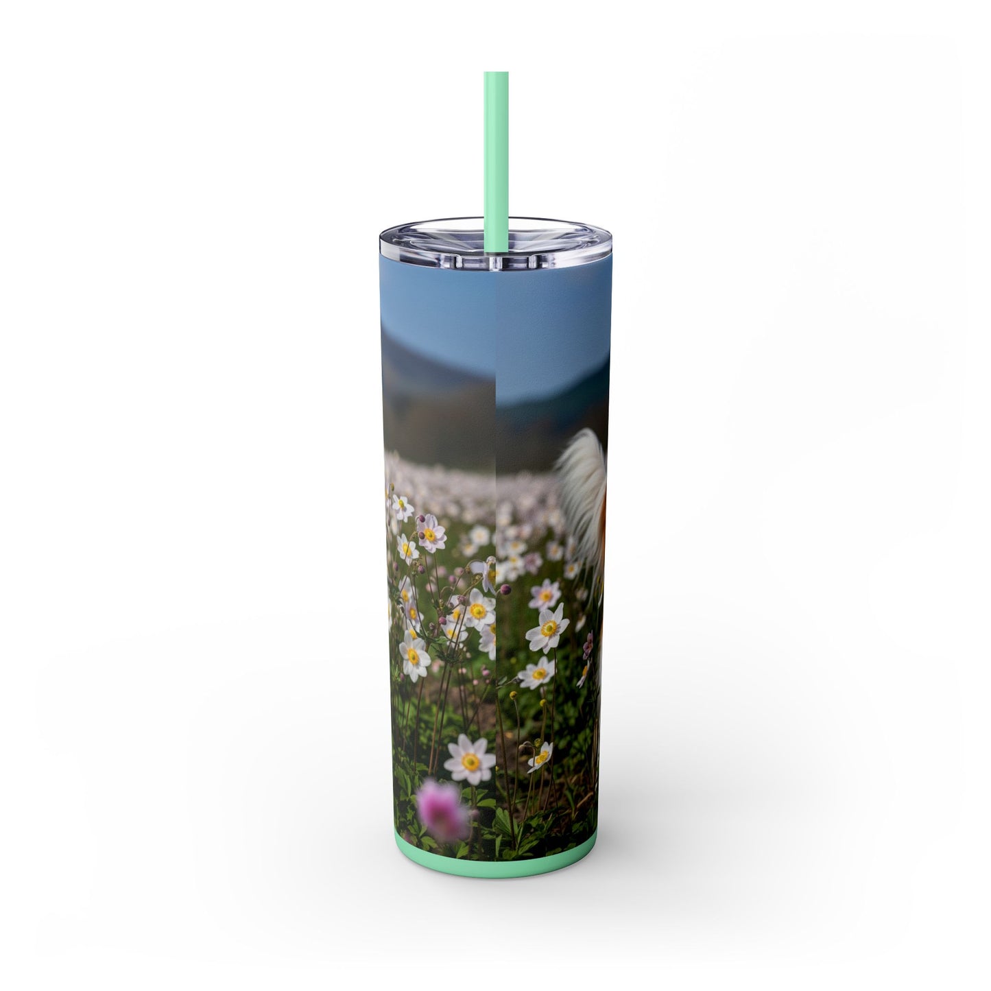 Nederlandse Kooikerhondje Skinny Tumbler with Straw, 20oz