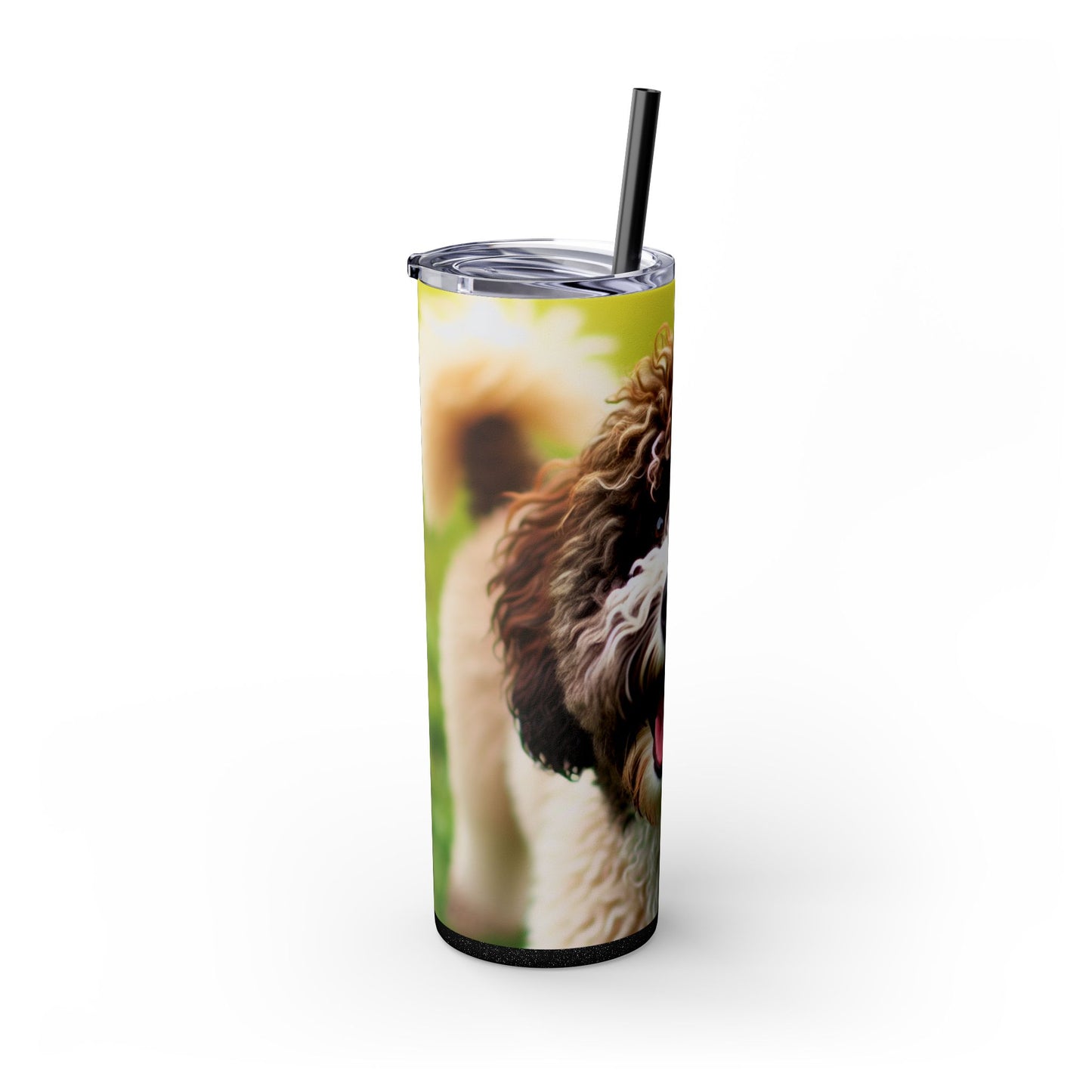Spanish Water Dog Skinny Tumbler with Straw, 20oz
