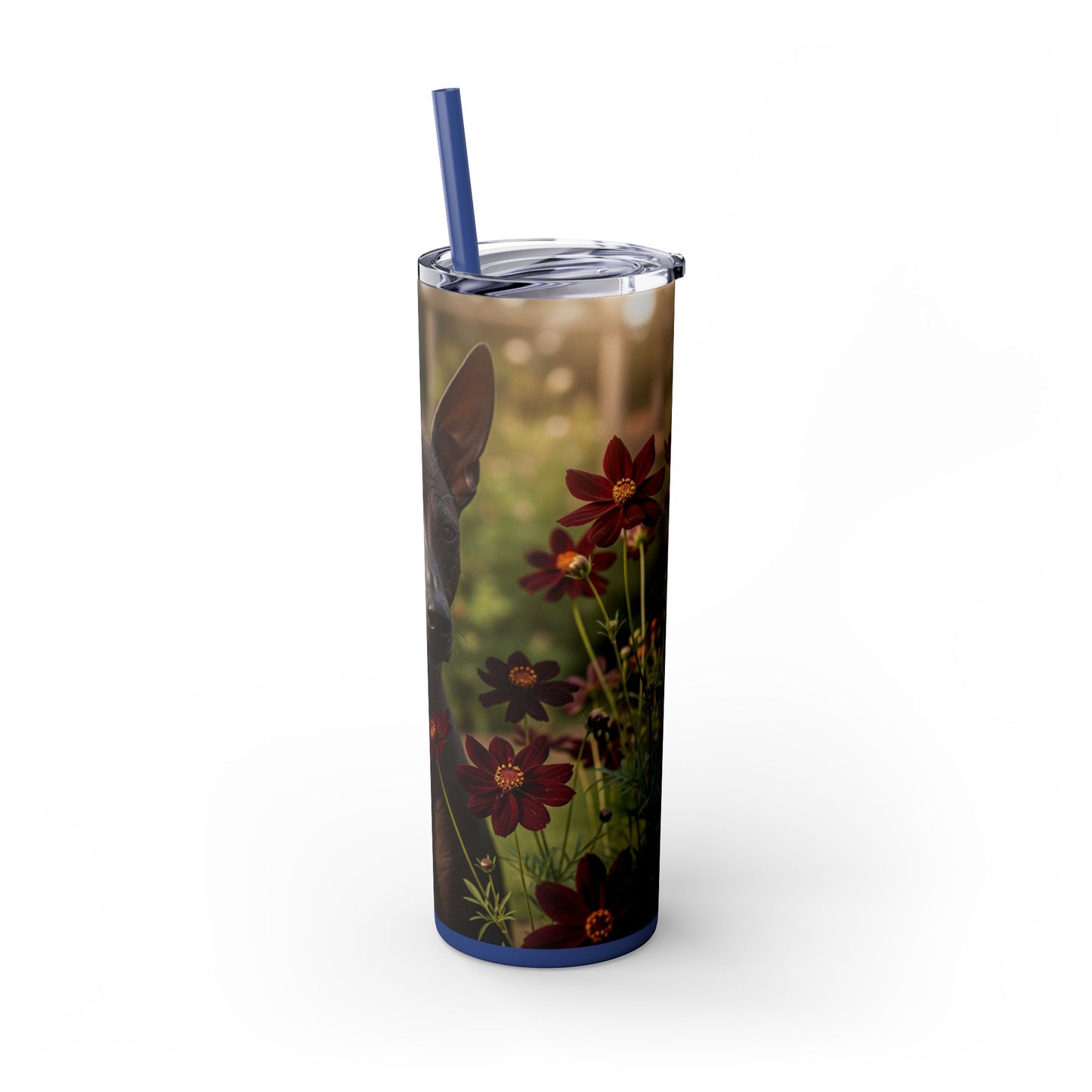 Xoloitzcuintli Skinny Tumbler with Straw, 20oz