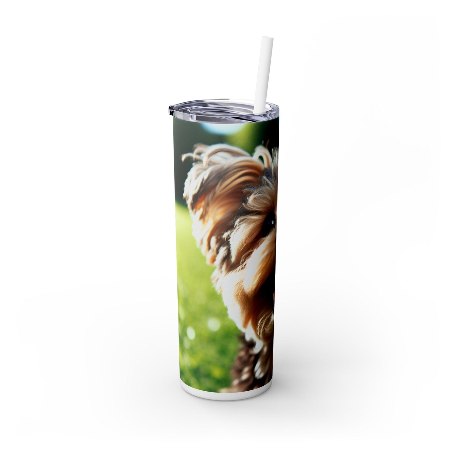 Yorkiepoo Tumbler with Straw, 20oz