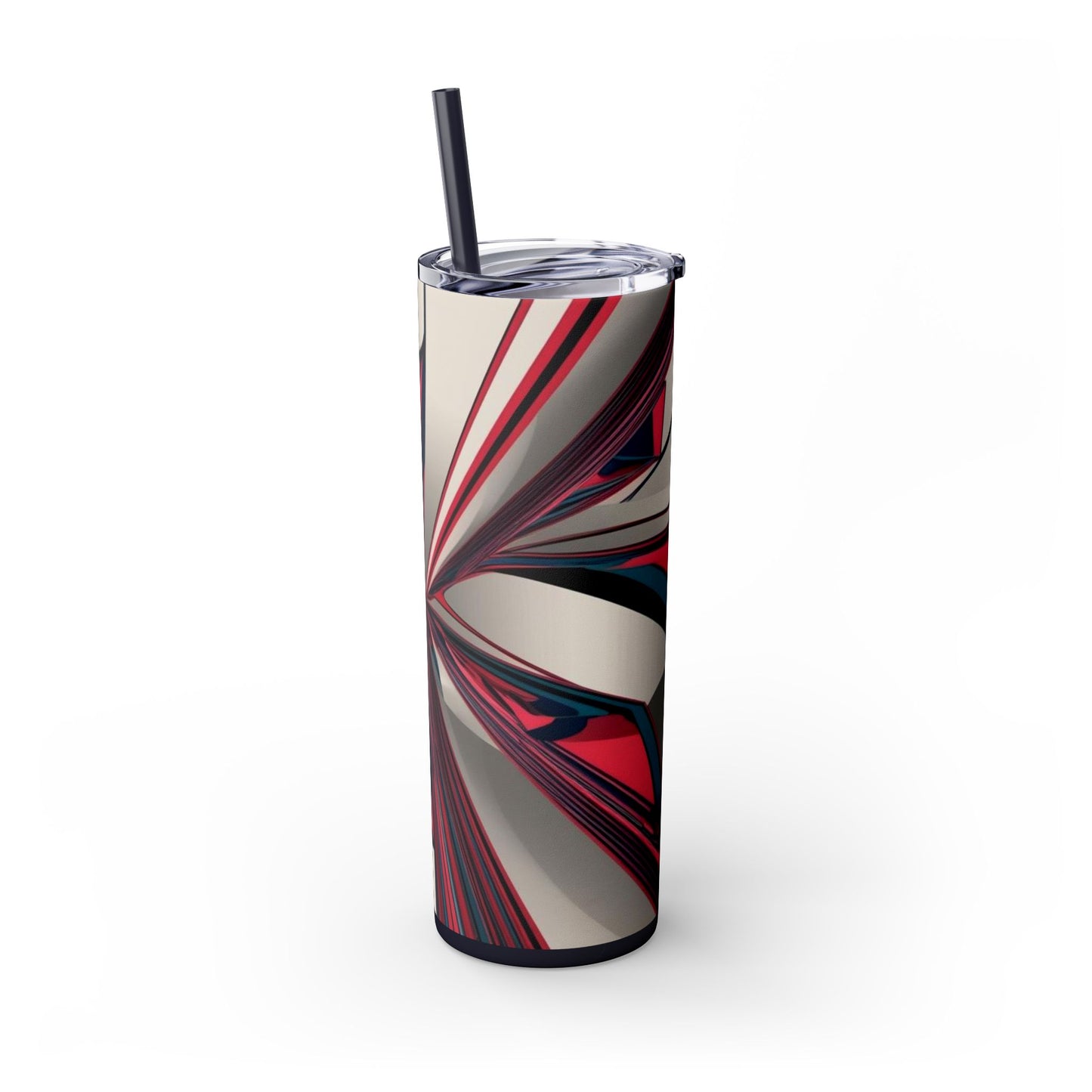 Optical Illusion Skinny Tumbler with Straw, 20oz