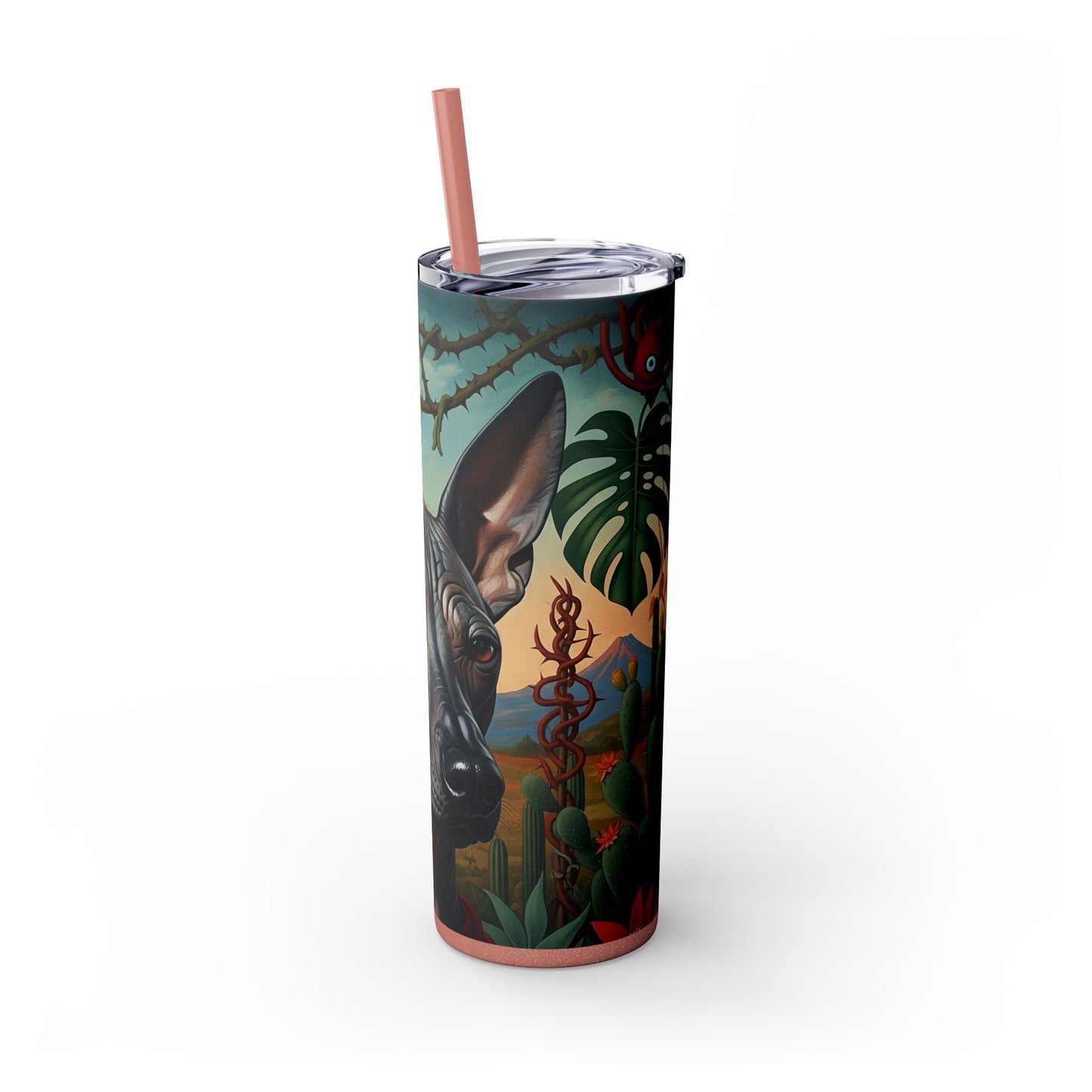 Xoloitzcuintli Skinny Tumbler with Straw, 20oz