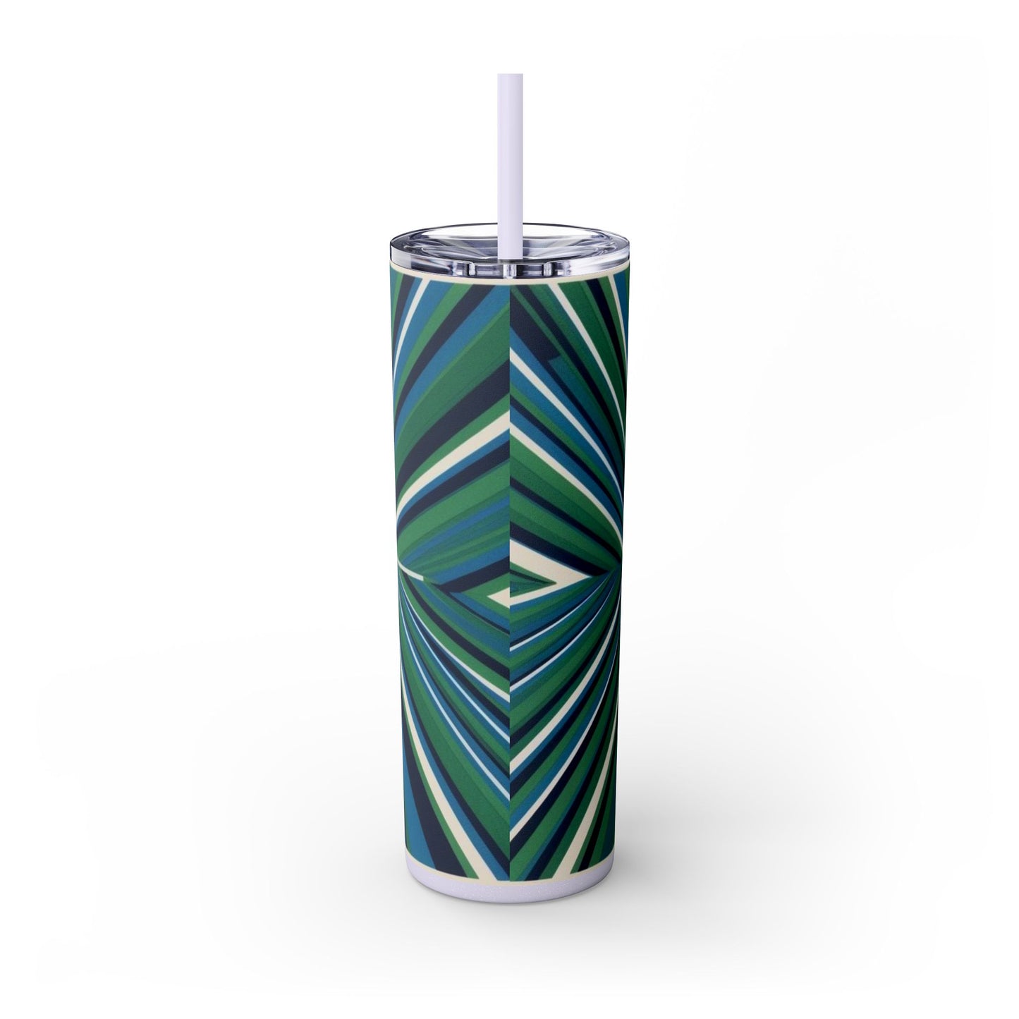 Optical Illusion Skinny Tumbler with Straw, 20oz