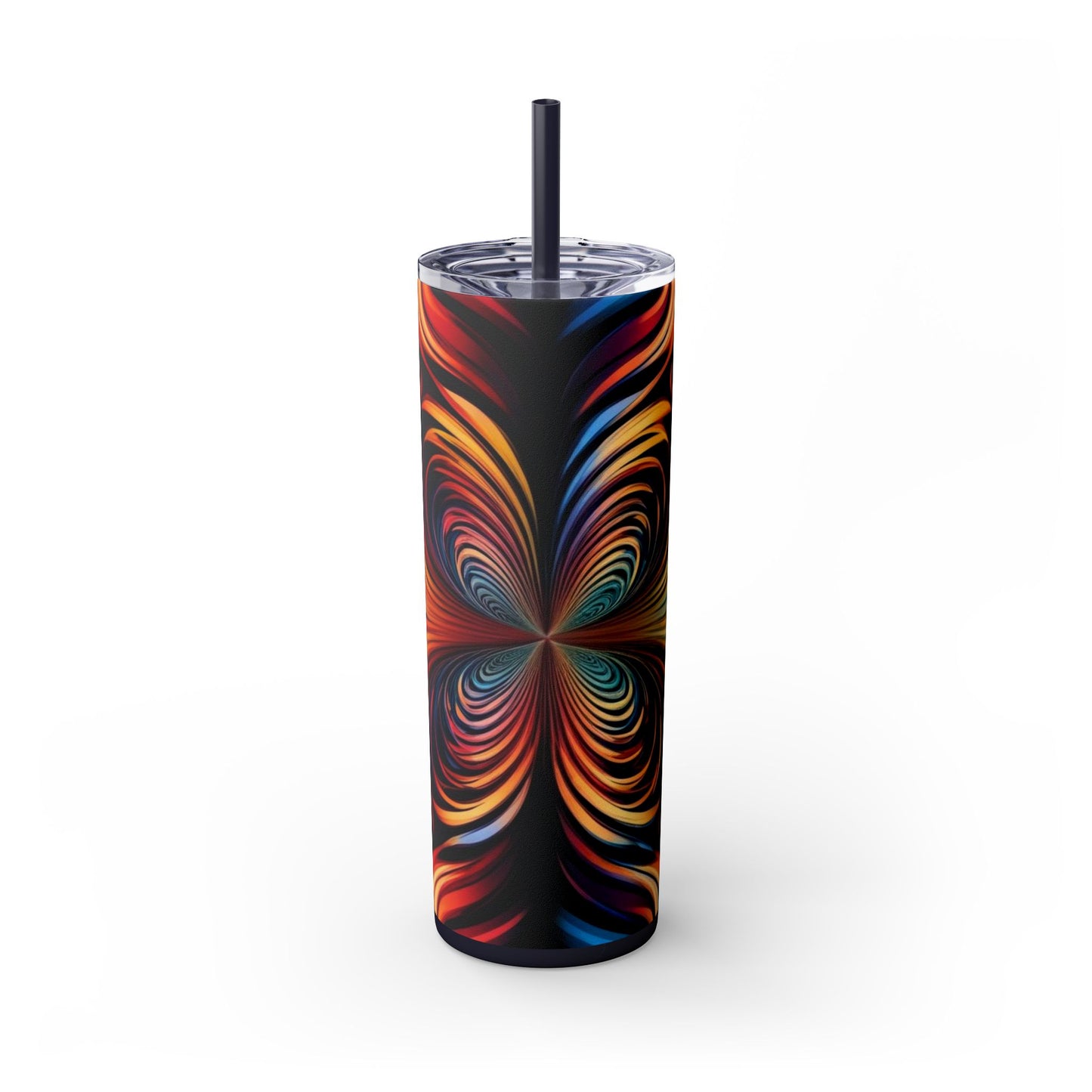 Optical Illusion Skinny Tumbler with Straw, 20oz