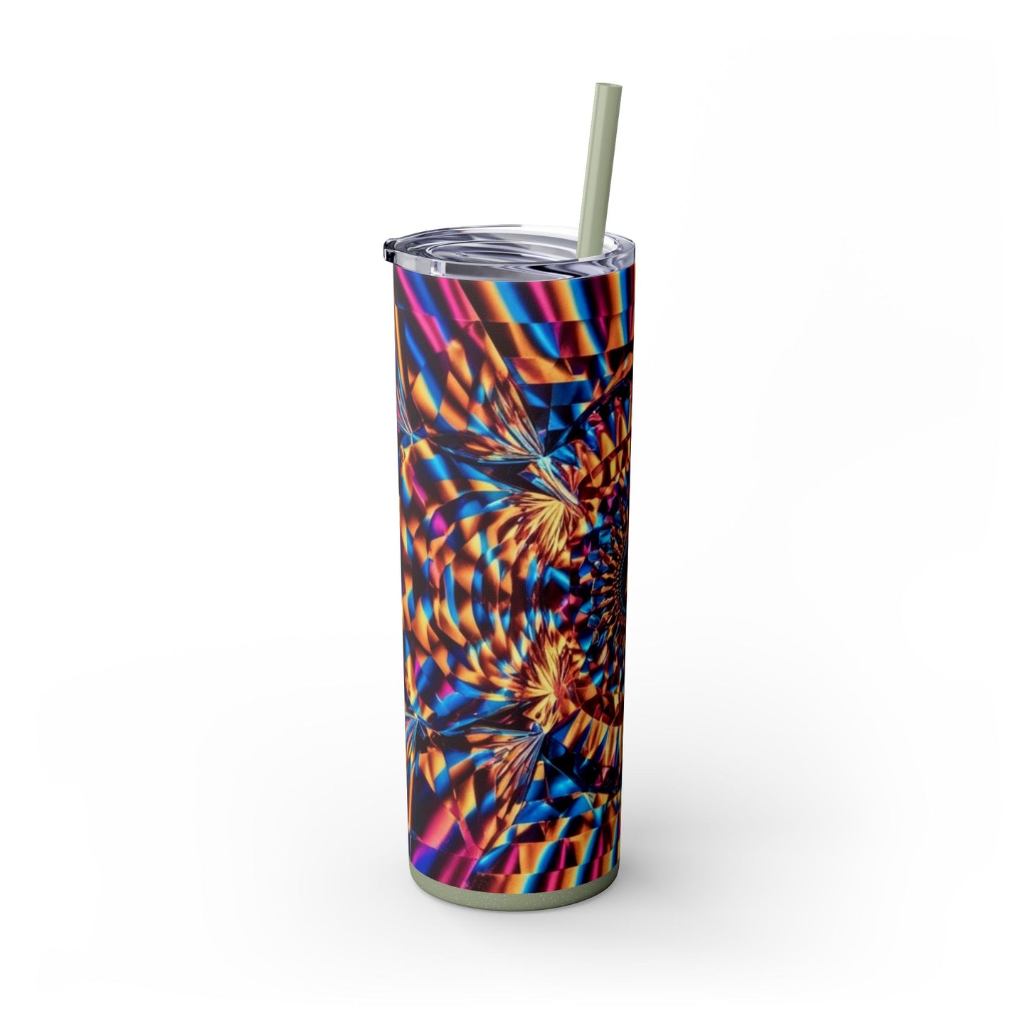 Optical Illusion Skinny Tumbler with Straw, 20oz