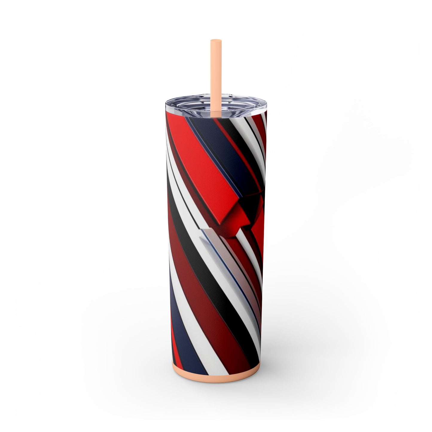 Optical Illusion Skinny Tumbler with Straw, 20oz