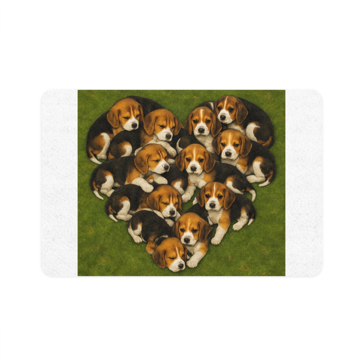 Pet Food Mat (12x18) - Beagle puppies