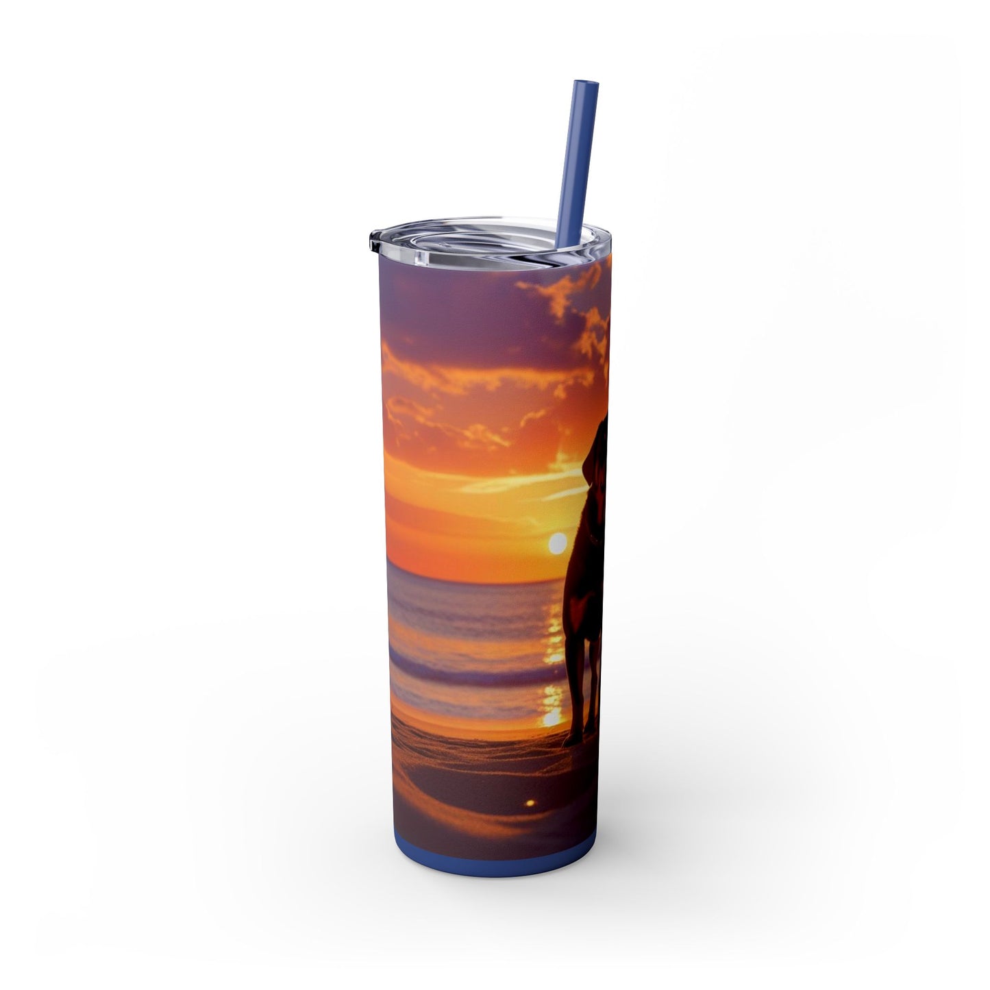 Rottweiler Love Skinny Tumbler with Straw, 20oz