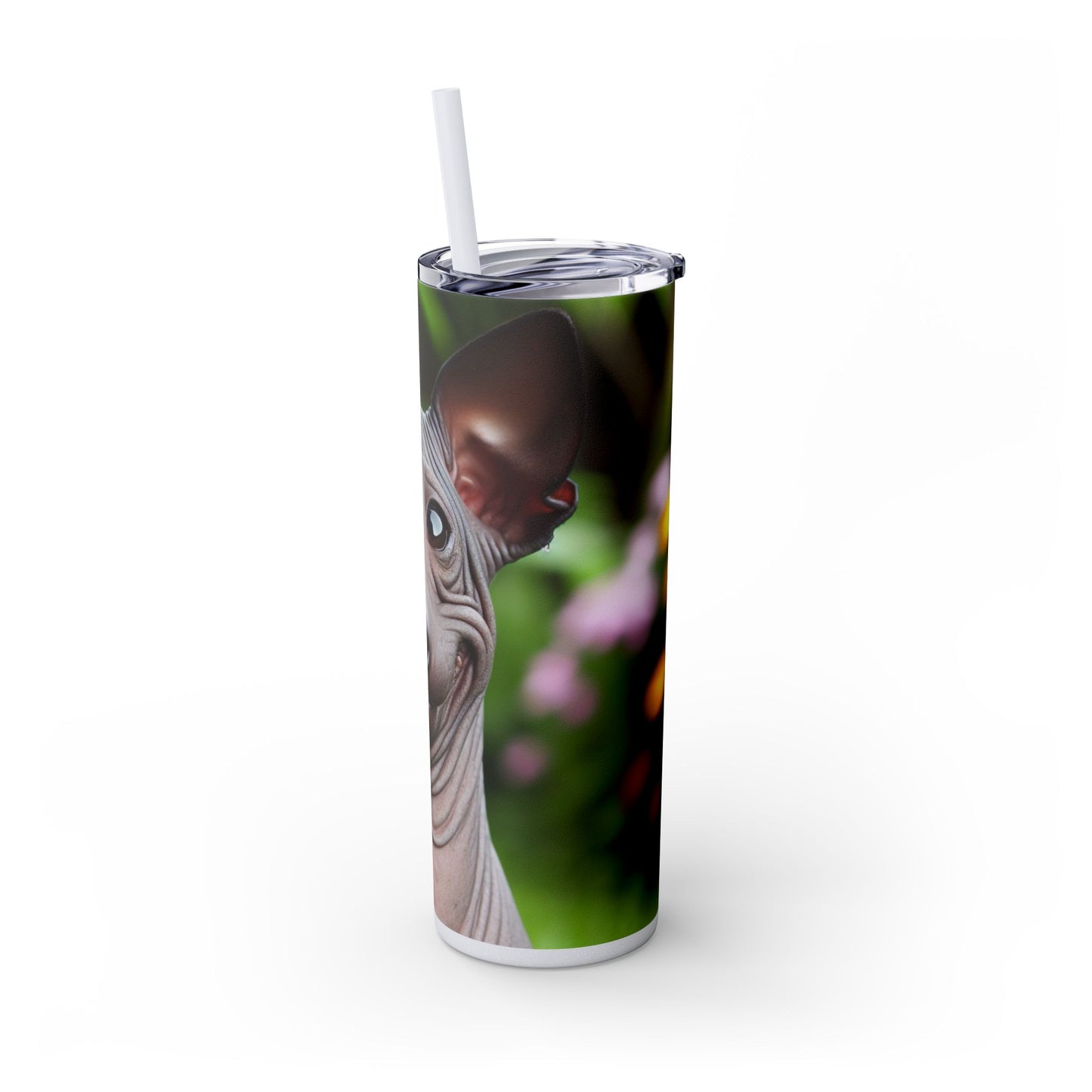 Peruvian Hairless Dog Skinny Tumbler with Straw, 20oz