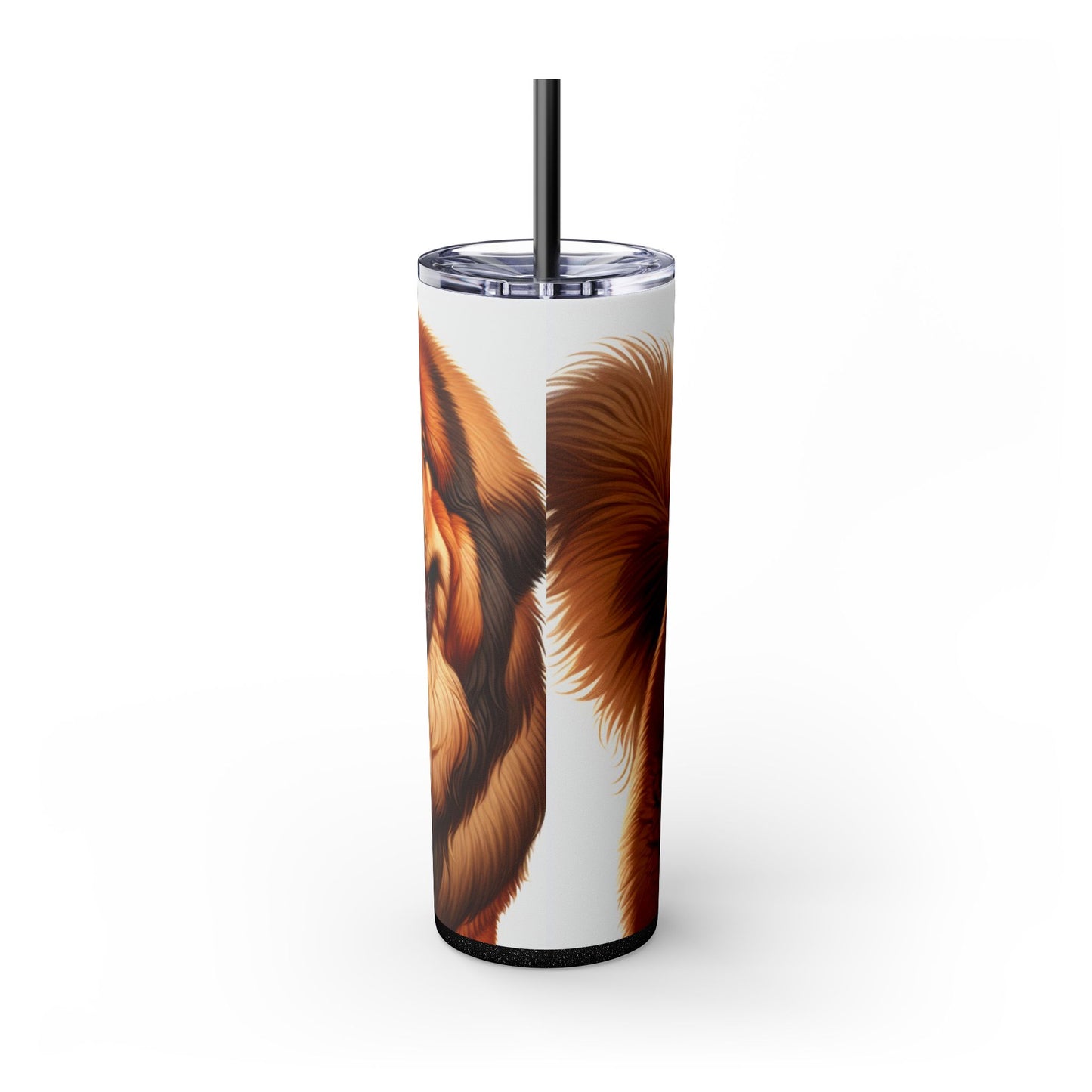 Tibetan Mastiff Skinny Tumbler with Straw, 20oz
