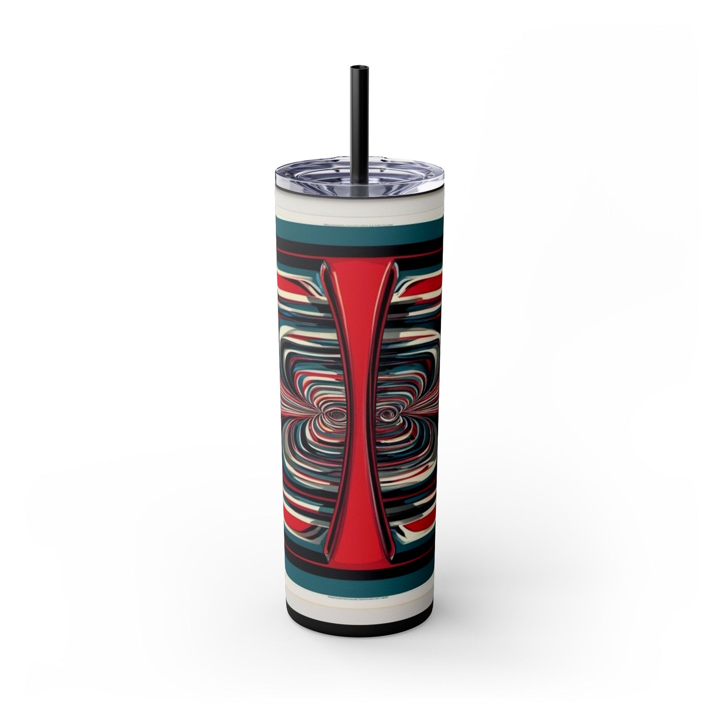 Optical Illusion Skinny Tumbler with Straw, 20oz