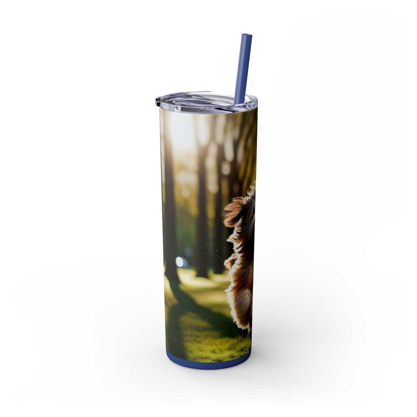 Polish Lowland Sheepdog Skinny Tumbler with Straw, 20oz