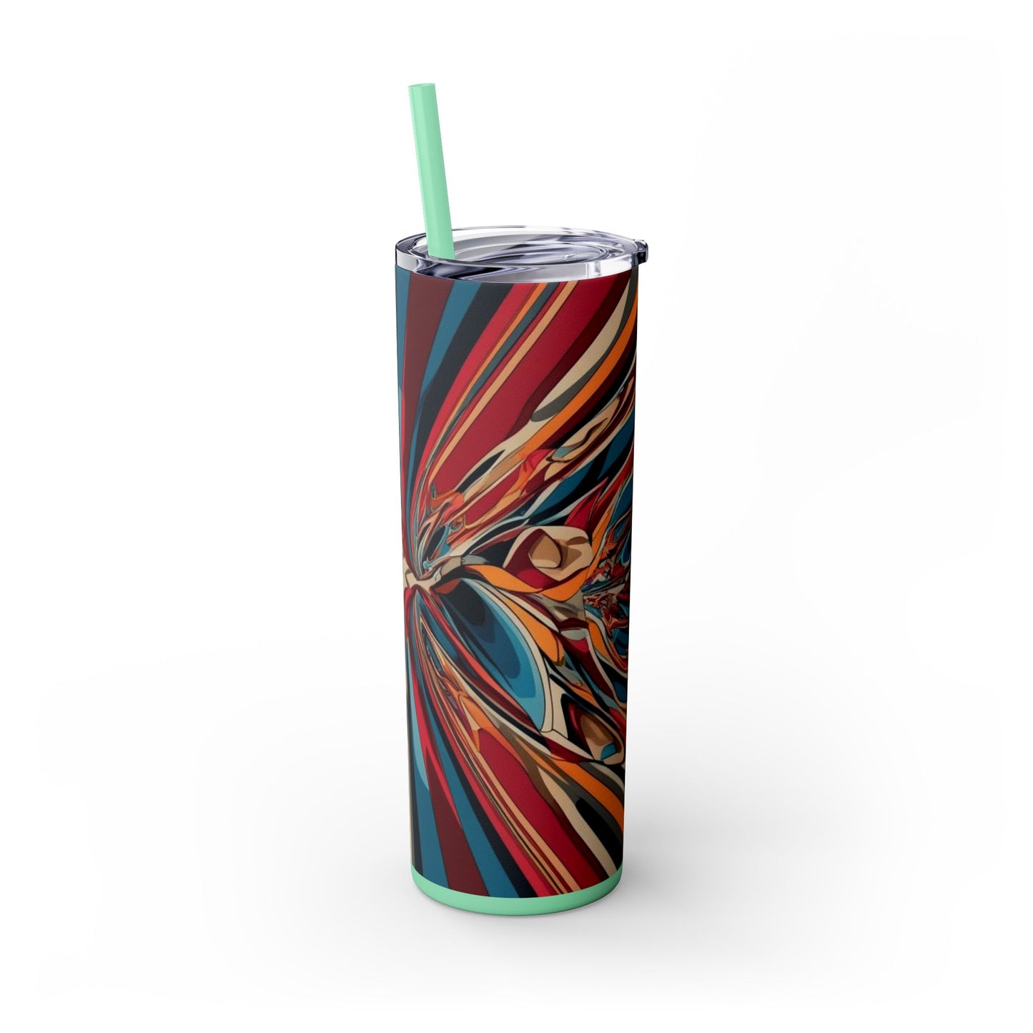 Optical Illusion Skinny Tumbler with Straw, 20oz