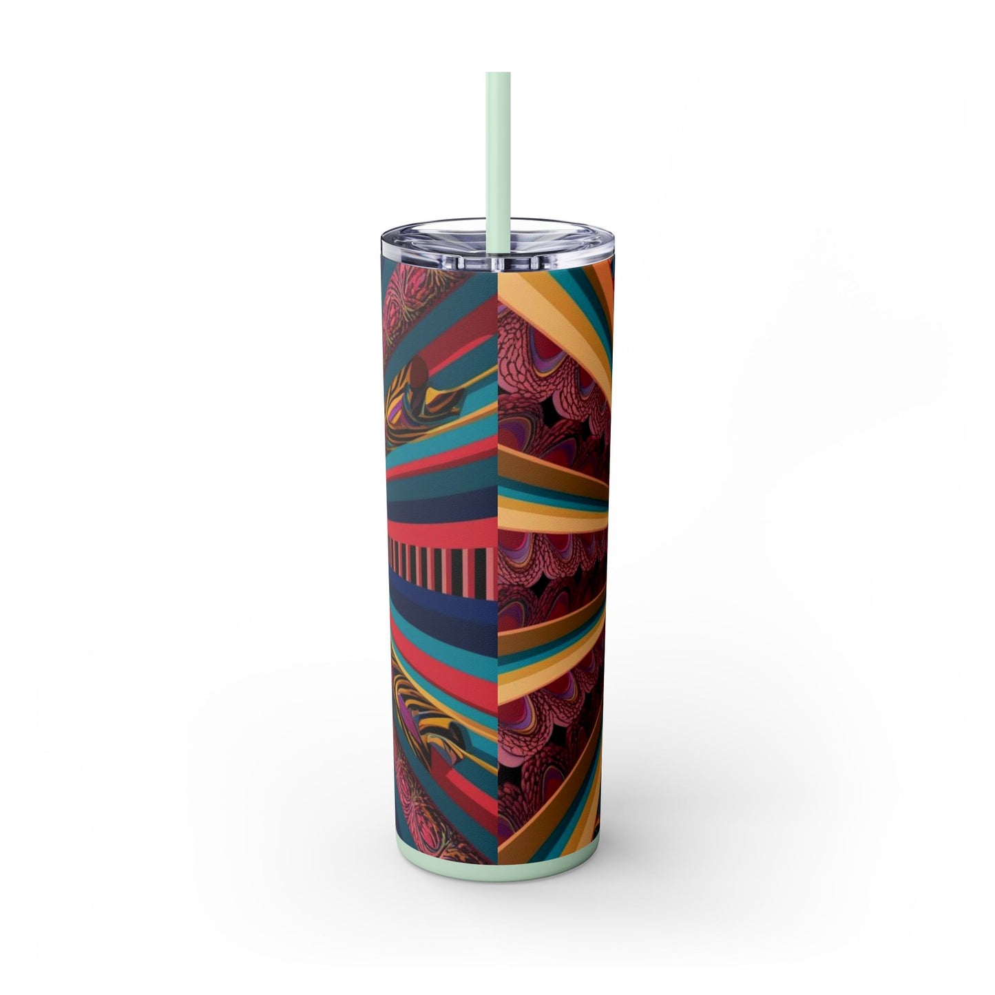 Optical Illusion Skinny Tumbler with Straw, 20oz