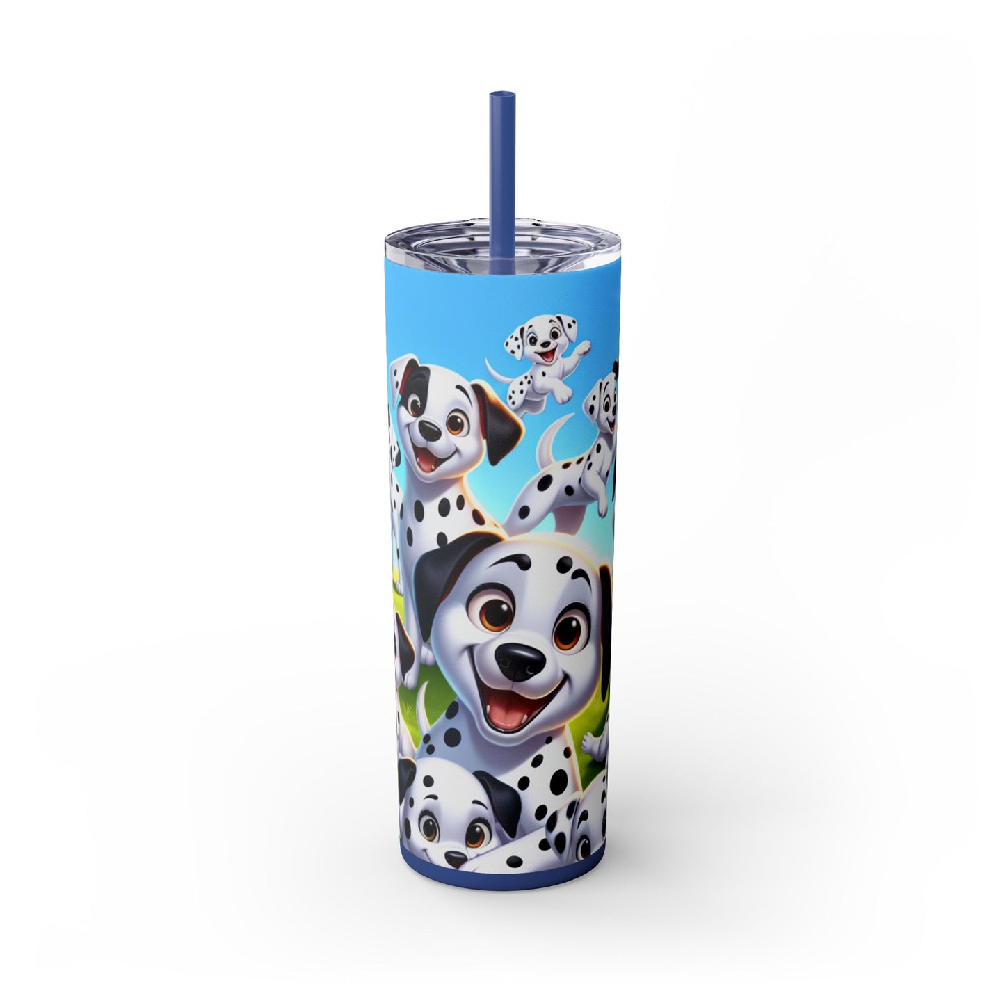 Dalmatian Skinny Tumbler with Straw, 20oz