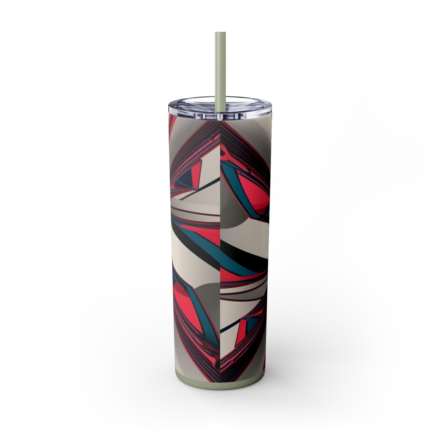 Optical Illusion Skinny Tumbler with Straw, 20oz