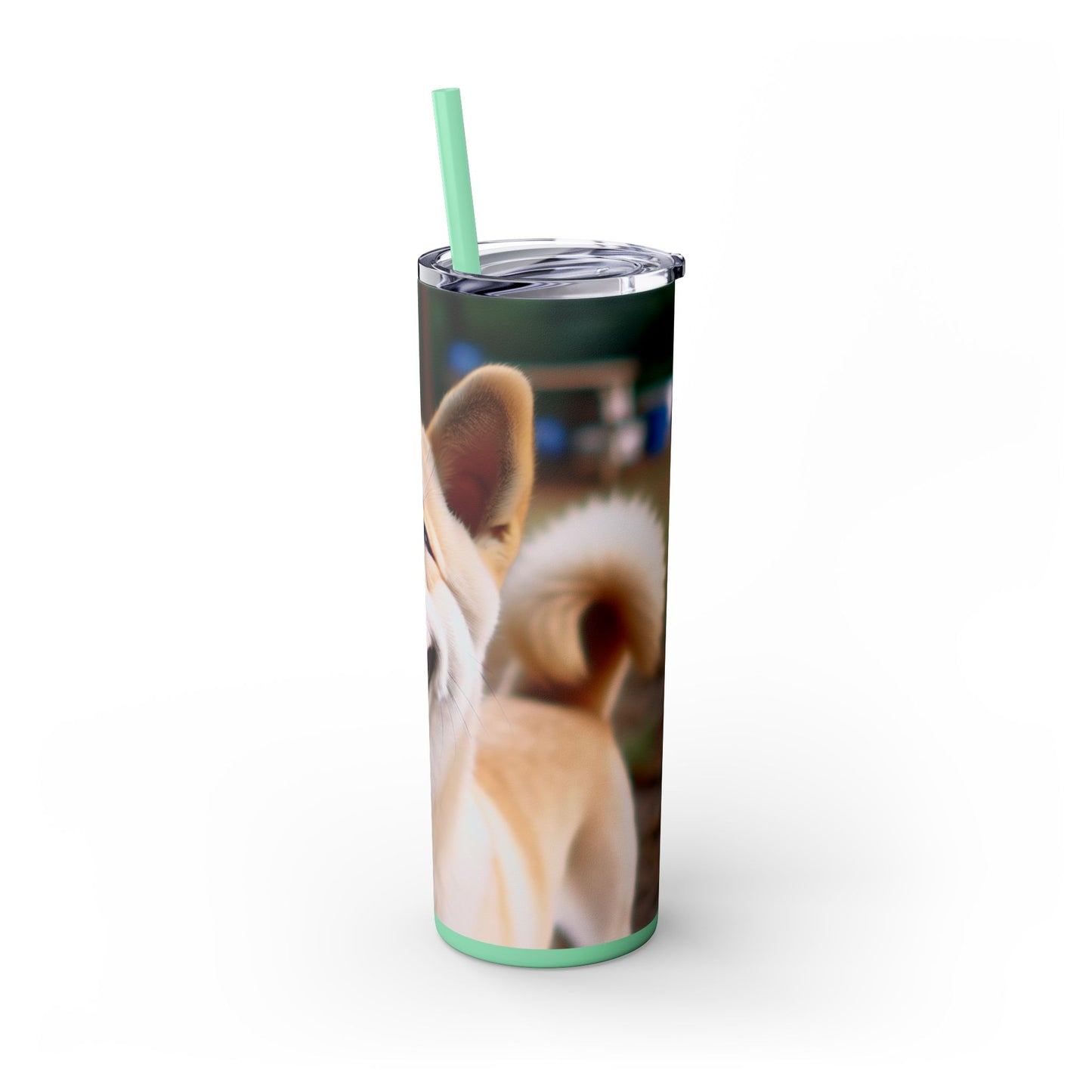 Korean Jindo Dog Tumbler with Straw, 20oz