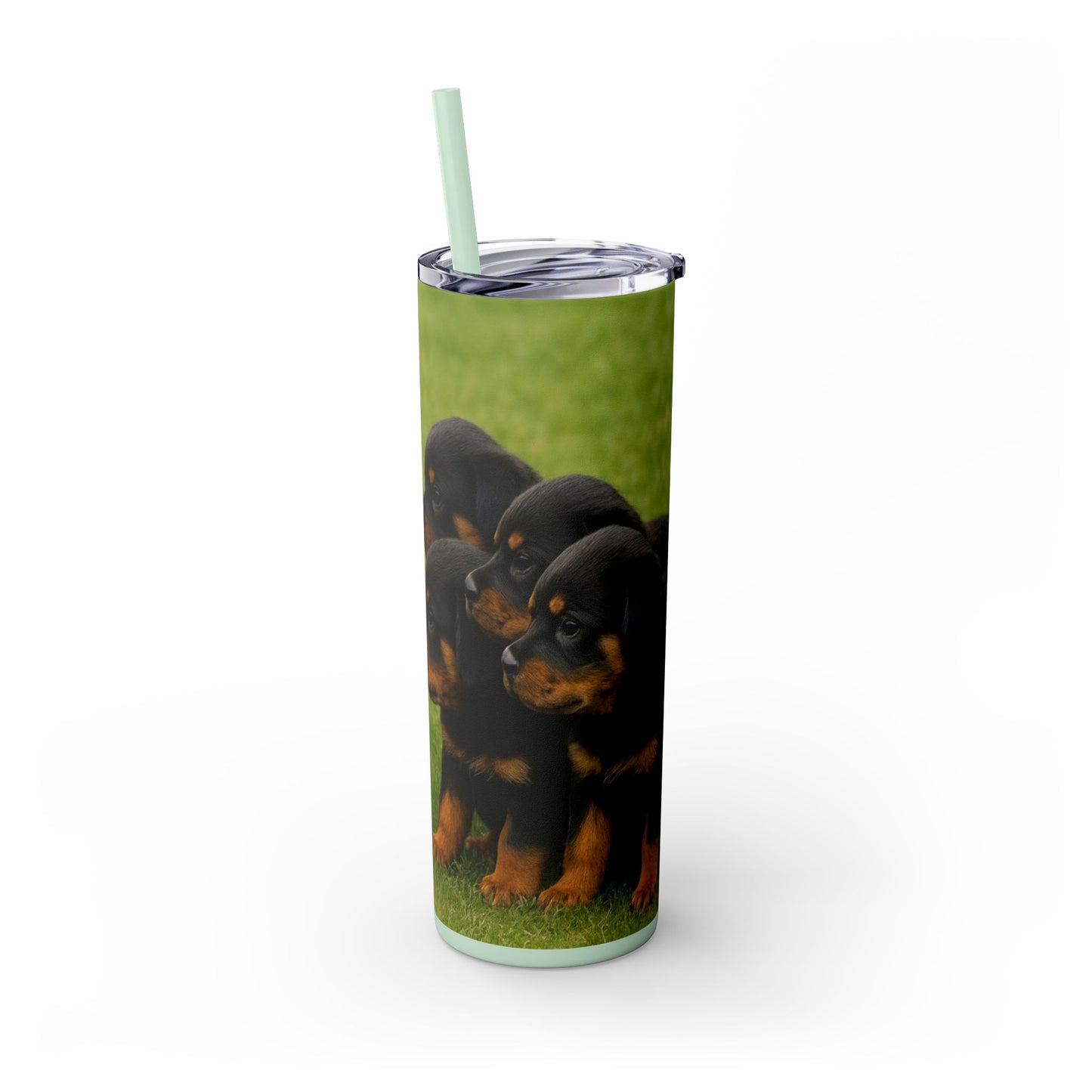 Rottweiler puppies Tumbler with Straw, 20oz