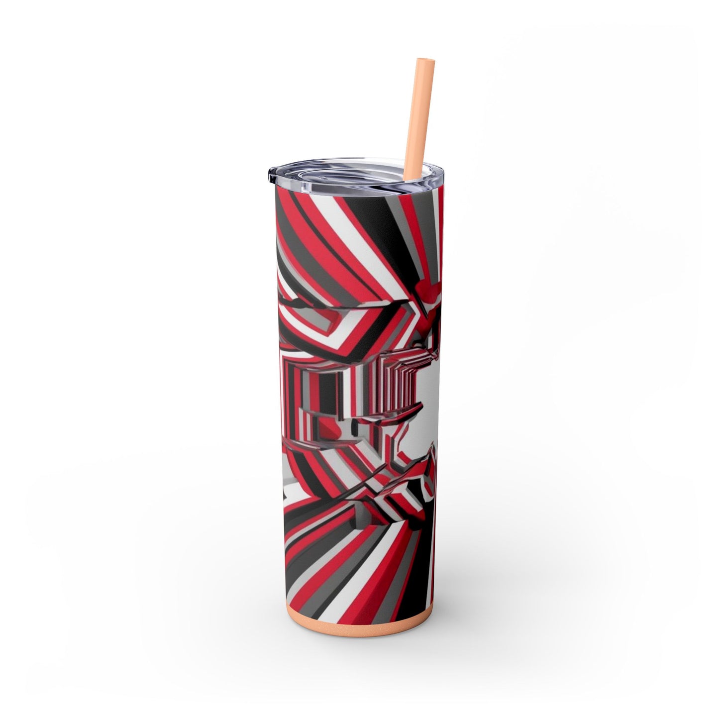 Optical Illusion Skinny Tumbler with Straw, 20oz