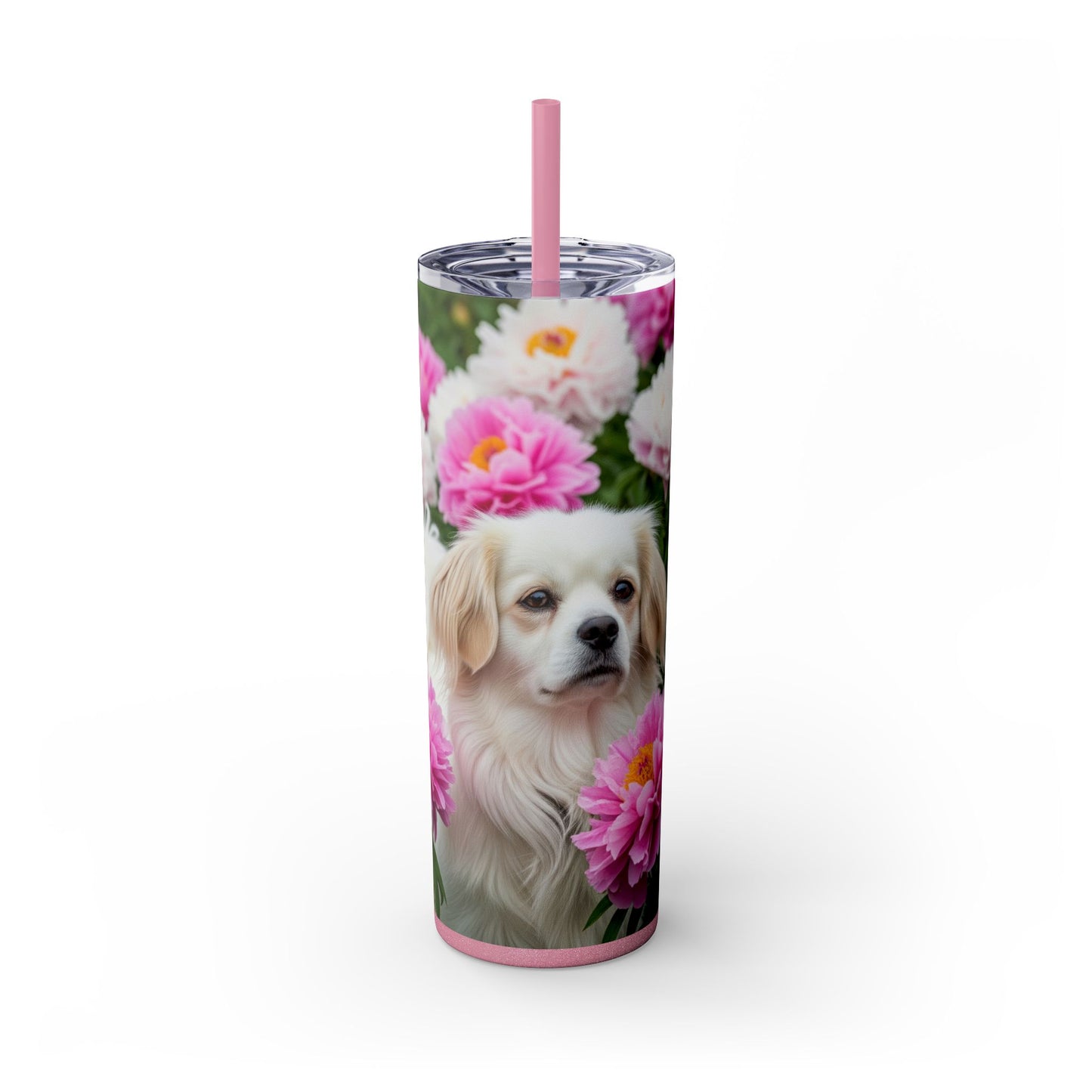 Tibetan Spaniel Tumbler with Straw, 20oz