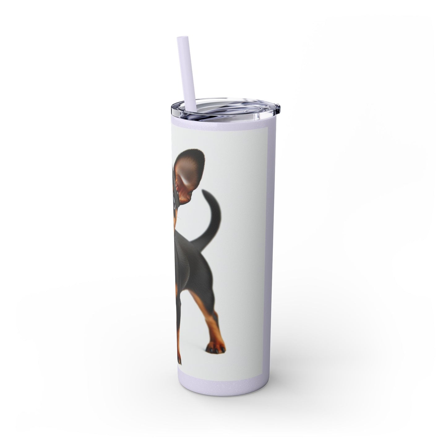 Miniature Pinscher Skinny Tumbler with Straw, 20oz