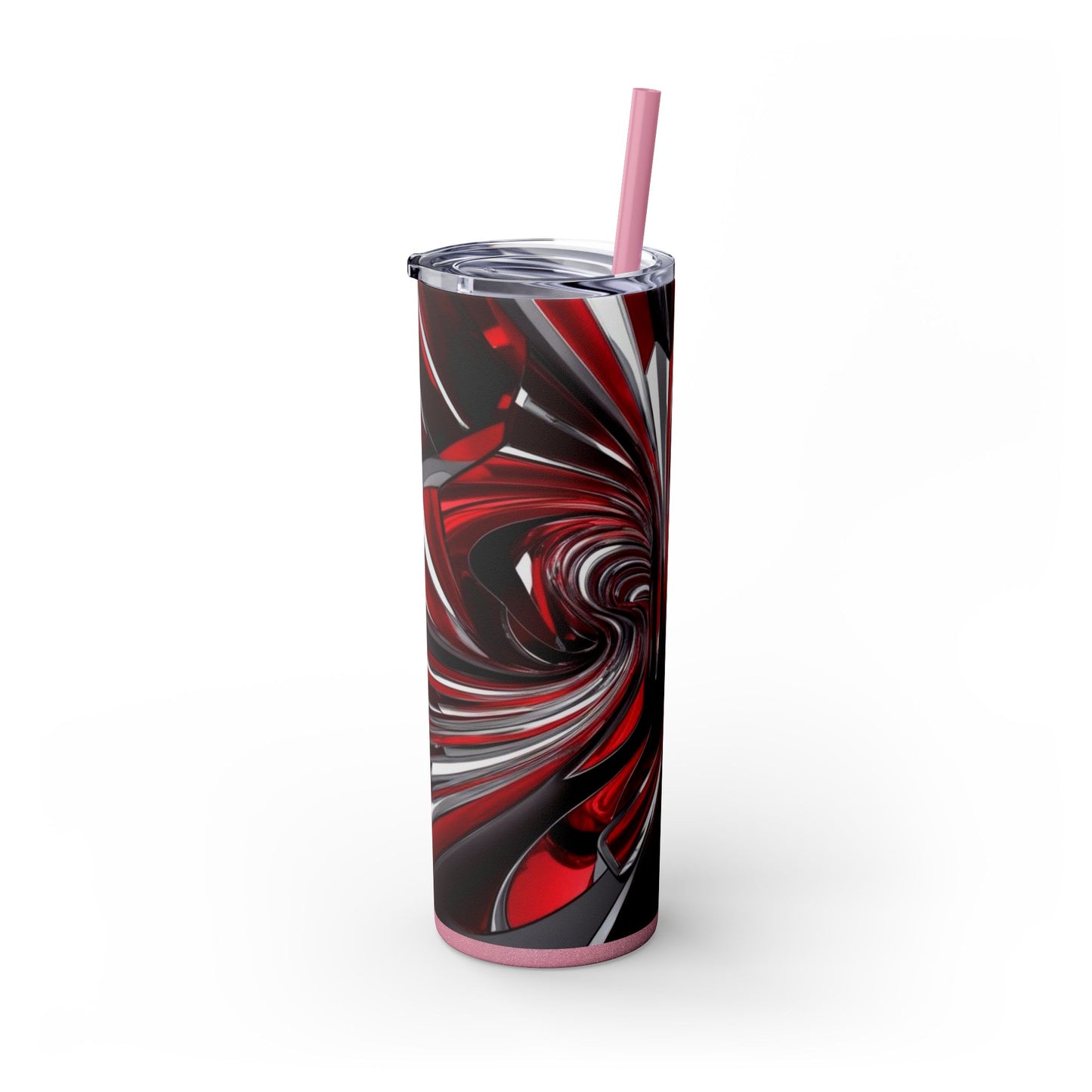Optical Illusion Skinny Tumbler with Straw, 20oz