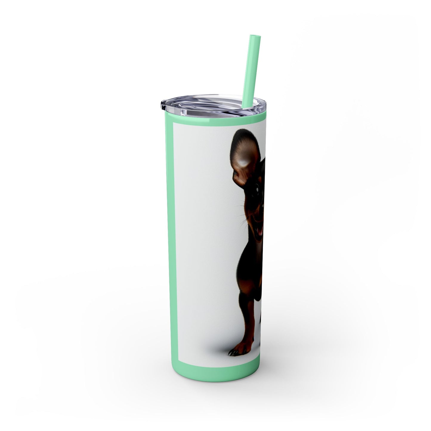 Miniature Pinscher Skinny Tumbler with Straw, 20oz