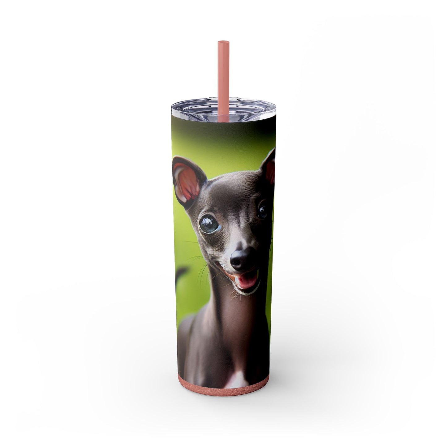 Italian Greyhound Tumbler with Straw, 20oz