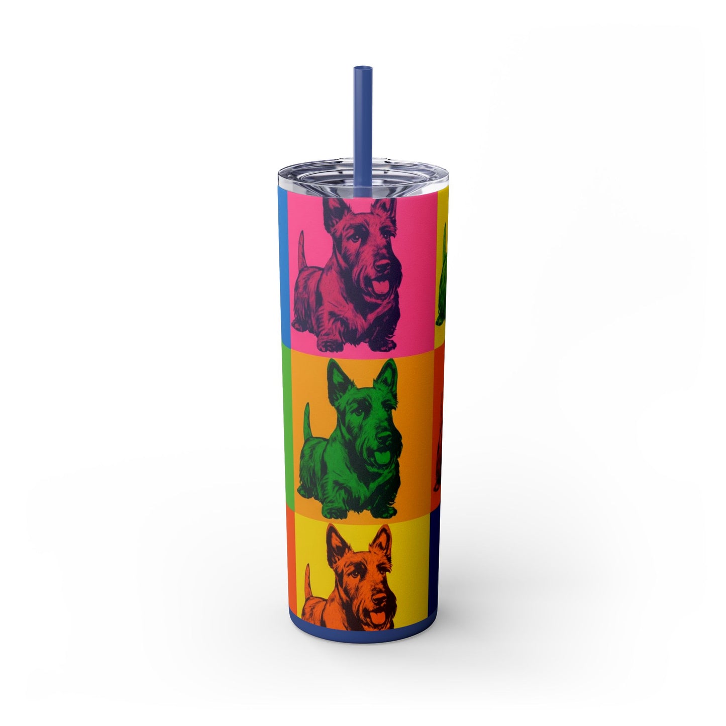 Scottish Terrier Skinny Tumbler with Straw, 20oz