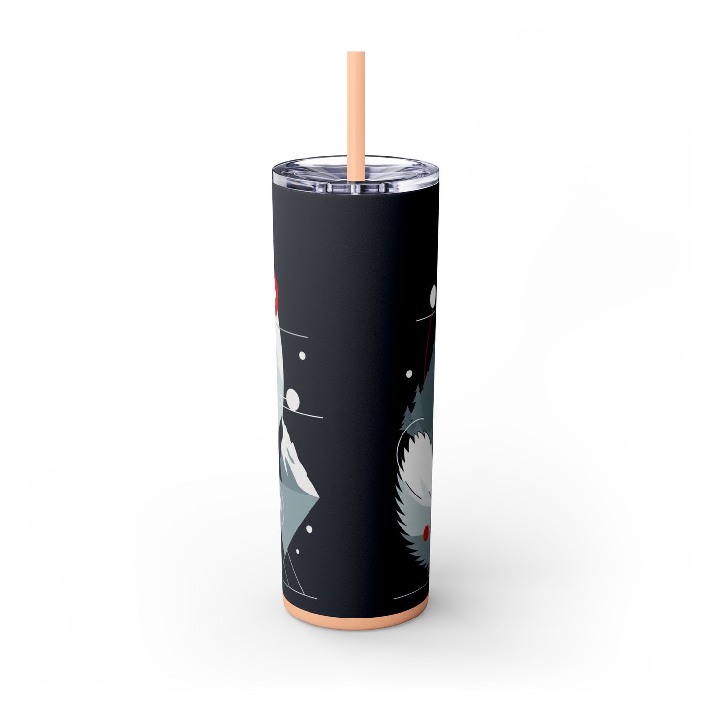 White Swiss Shepherd Dog Skinny Tumbler with Straw, 20oz