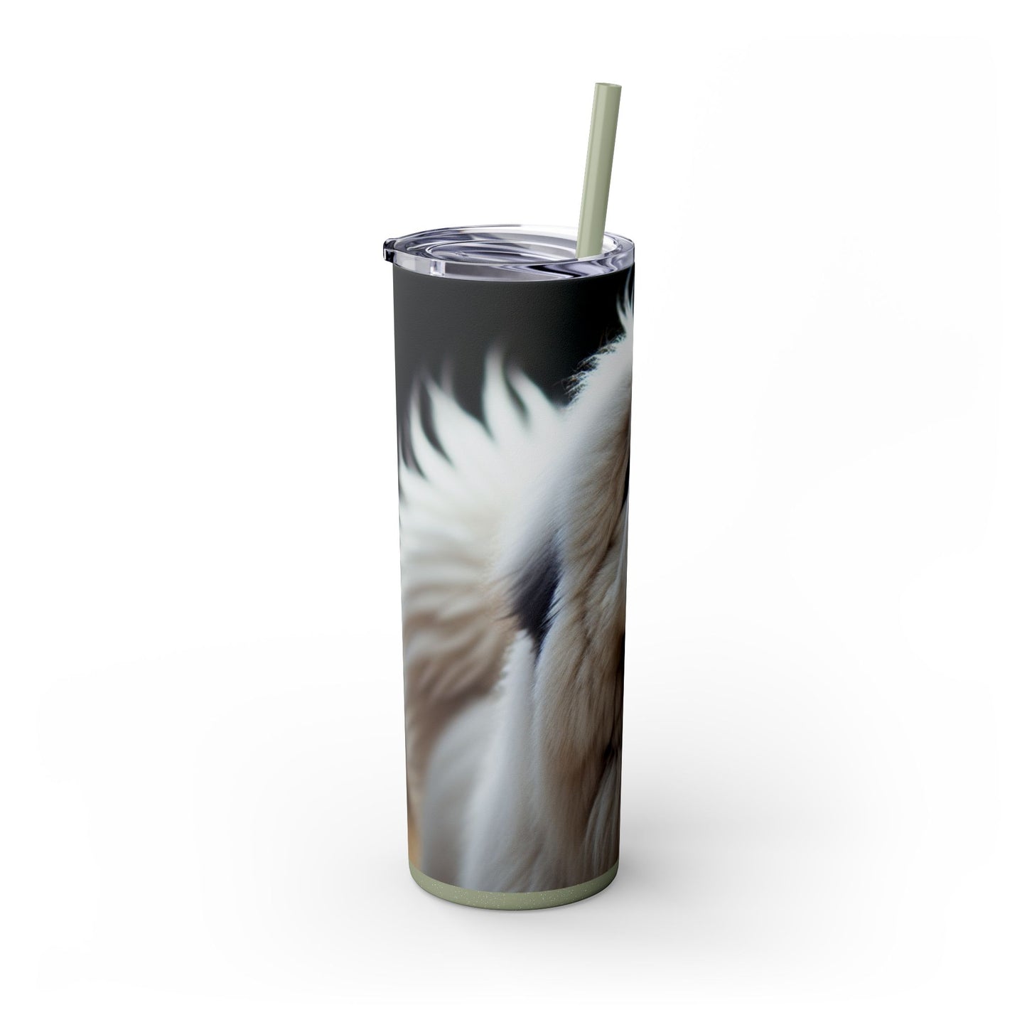 Tatra Shepherd Dog Skinny Tumbler with Straw, 20oz