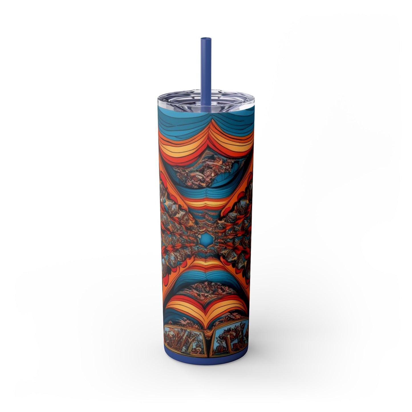 Optical Illusion Skinny Tumbler with Straw, 20oz