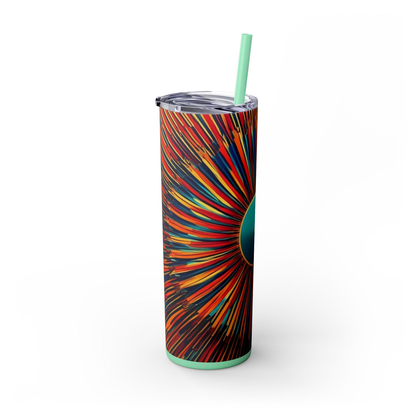 Optical Illusion Skinny Tumbler with Straw, 20oz