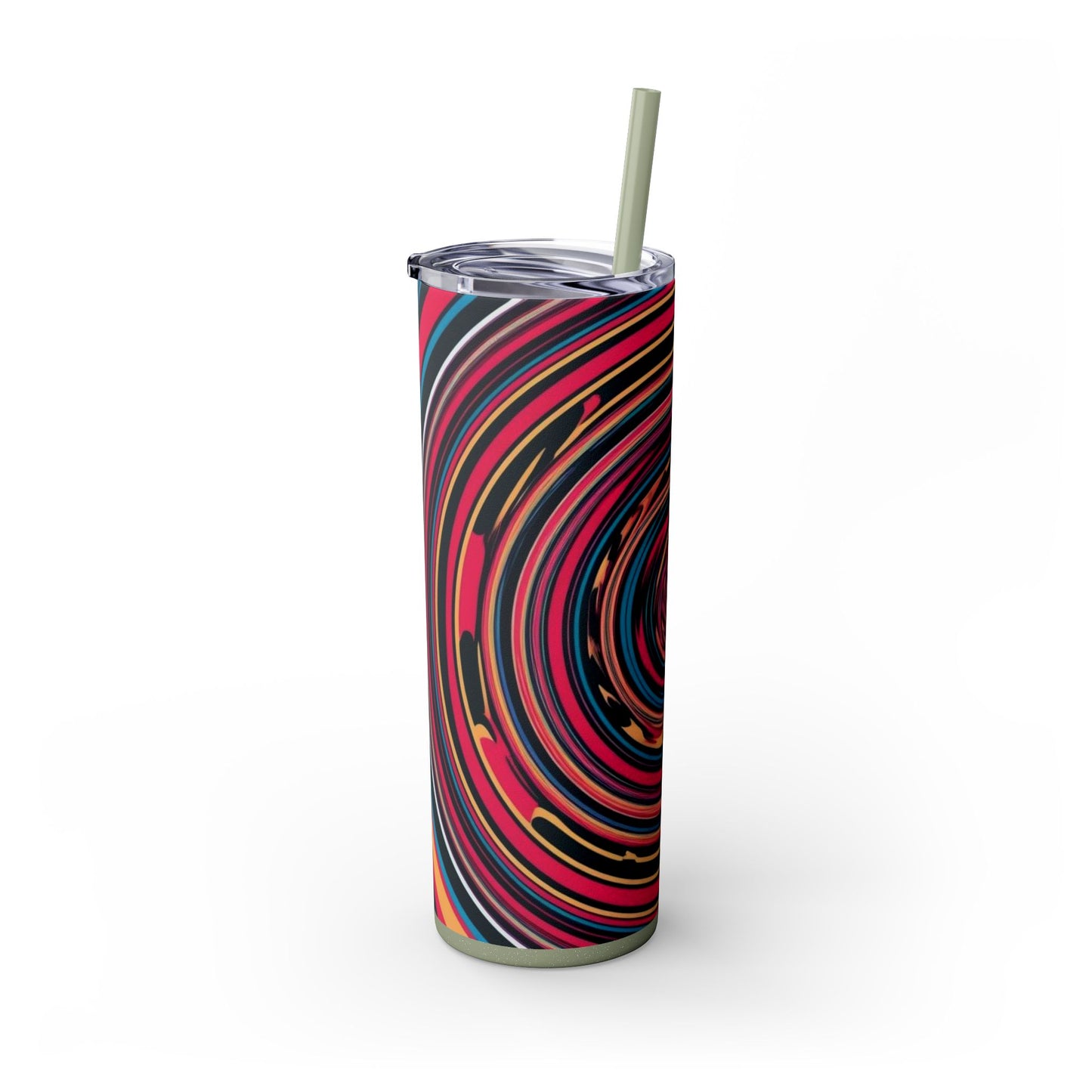 Optical Illusion Skinny Tumbler with Straw, 20oz