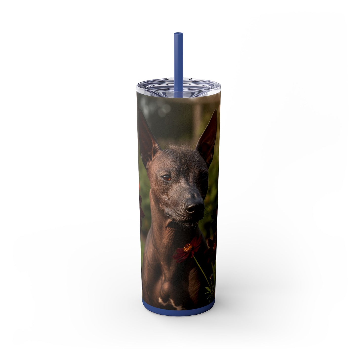 Xoloitzcuintli Skinny Tumbler with Straw, 20oz