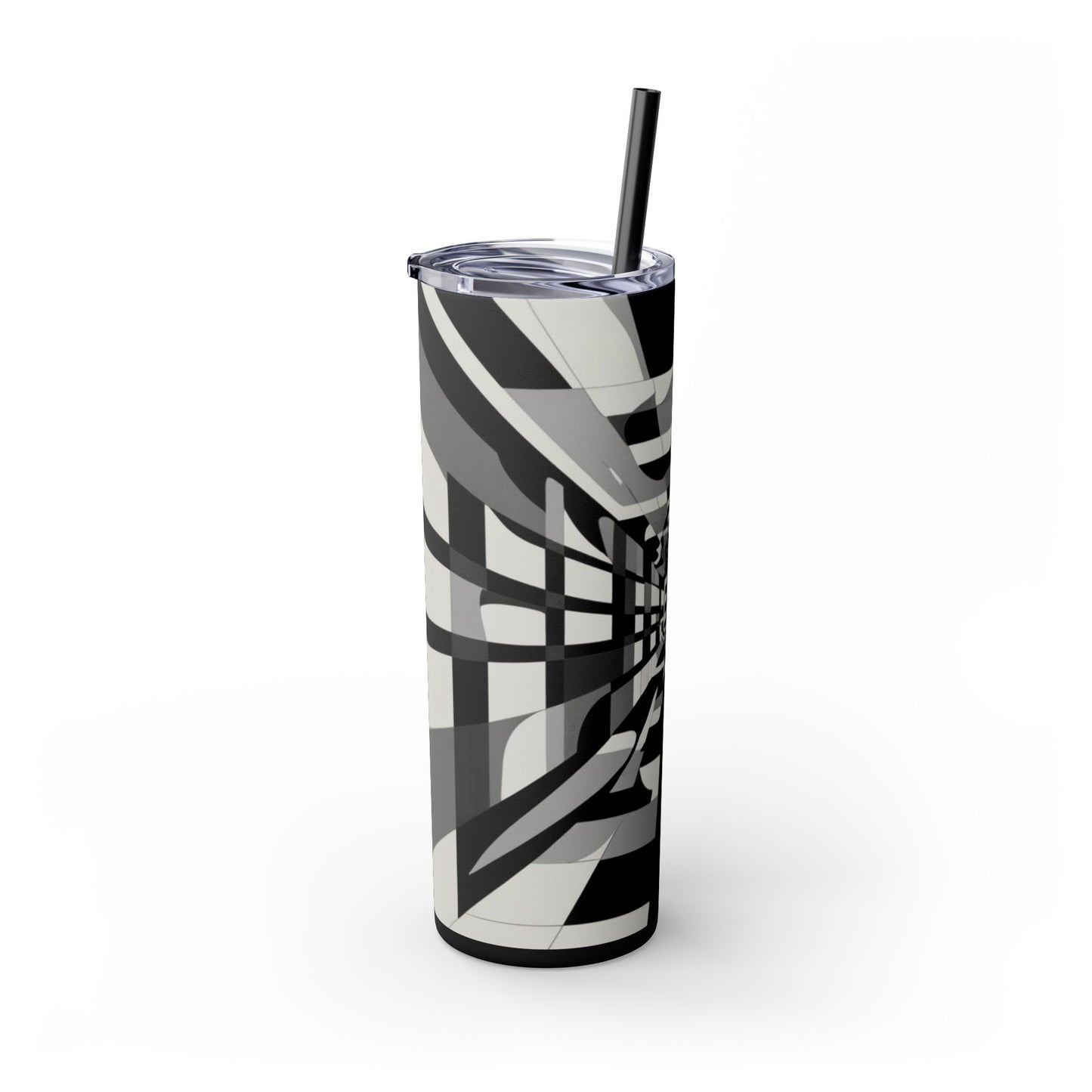Optical Illusion Skinny Tumbler with Straw, 20oz