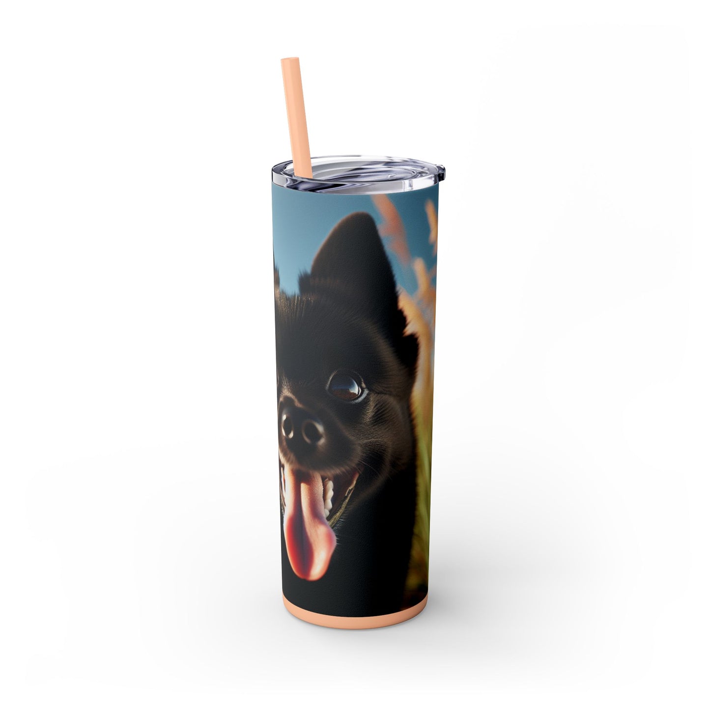 Schipperke Skinny Tumbler with Straw, 20oz