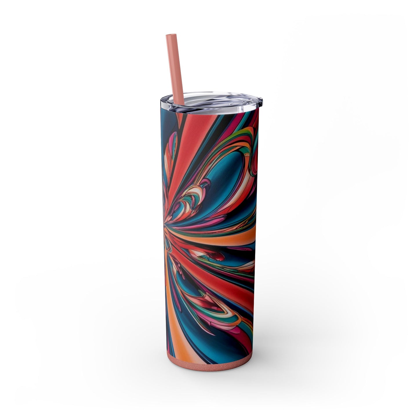 Optical Illusion Skinny Tumbler with Straw, 20oz