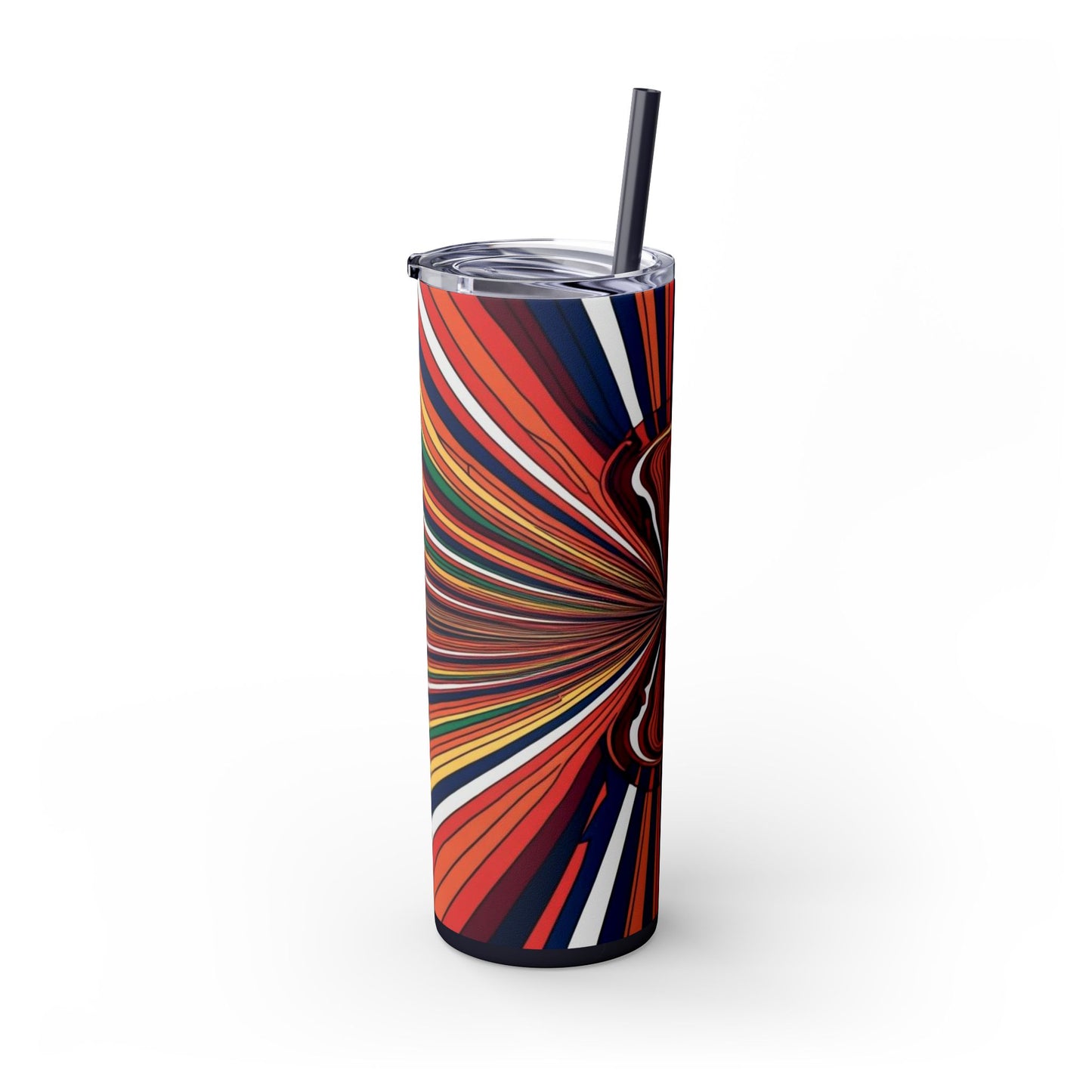 Optical Illusion Skinny Tumbler with Straw, 20oz