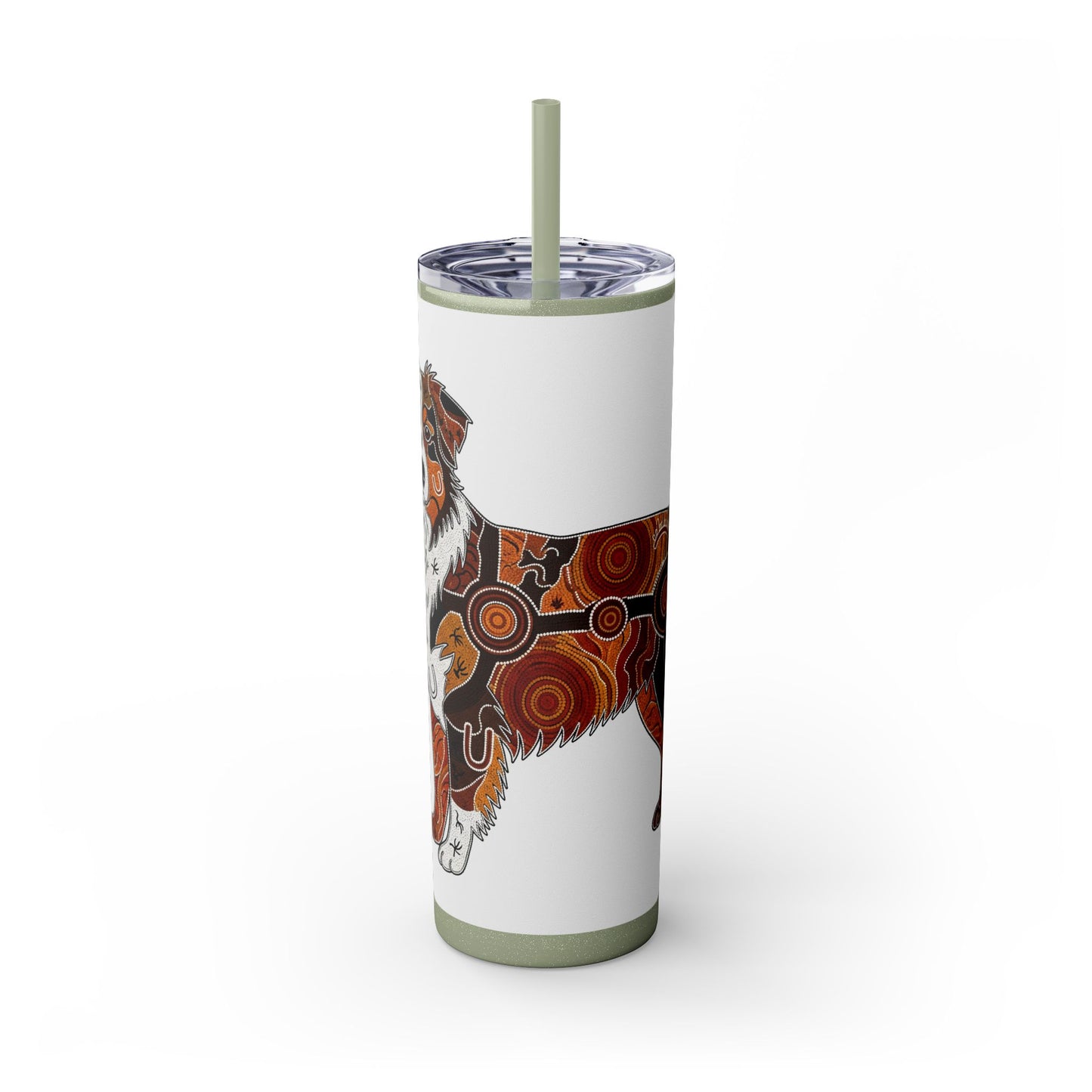 Australian Shepherd Skinny Tumbler with Straw, 20oz