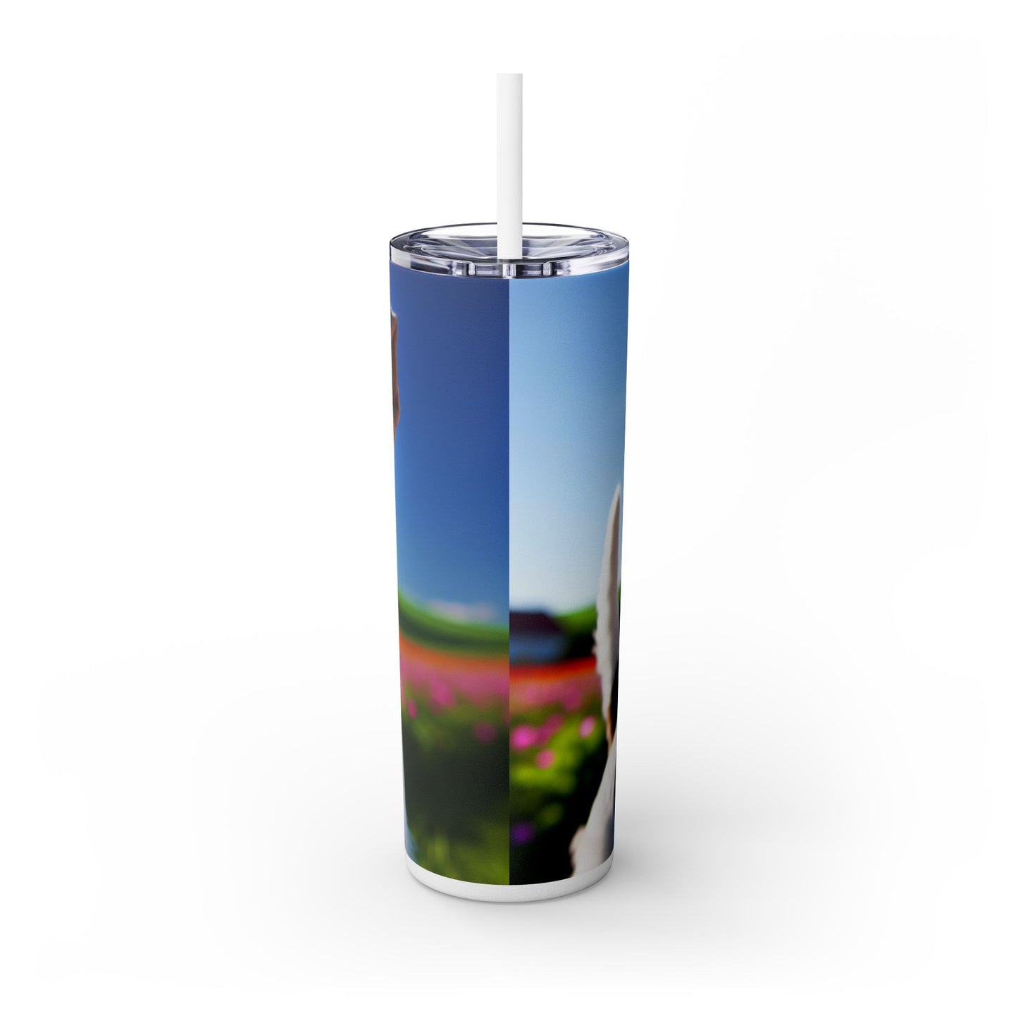 Wire Fox Terrier Skinny Tumbler with Straw, 20oz