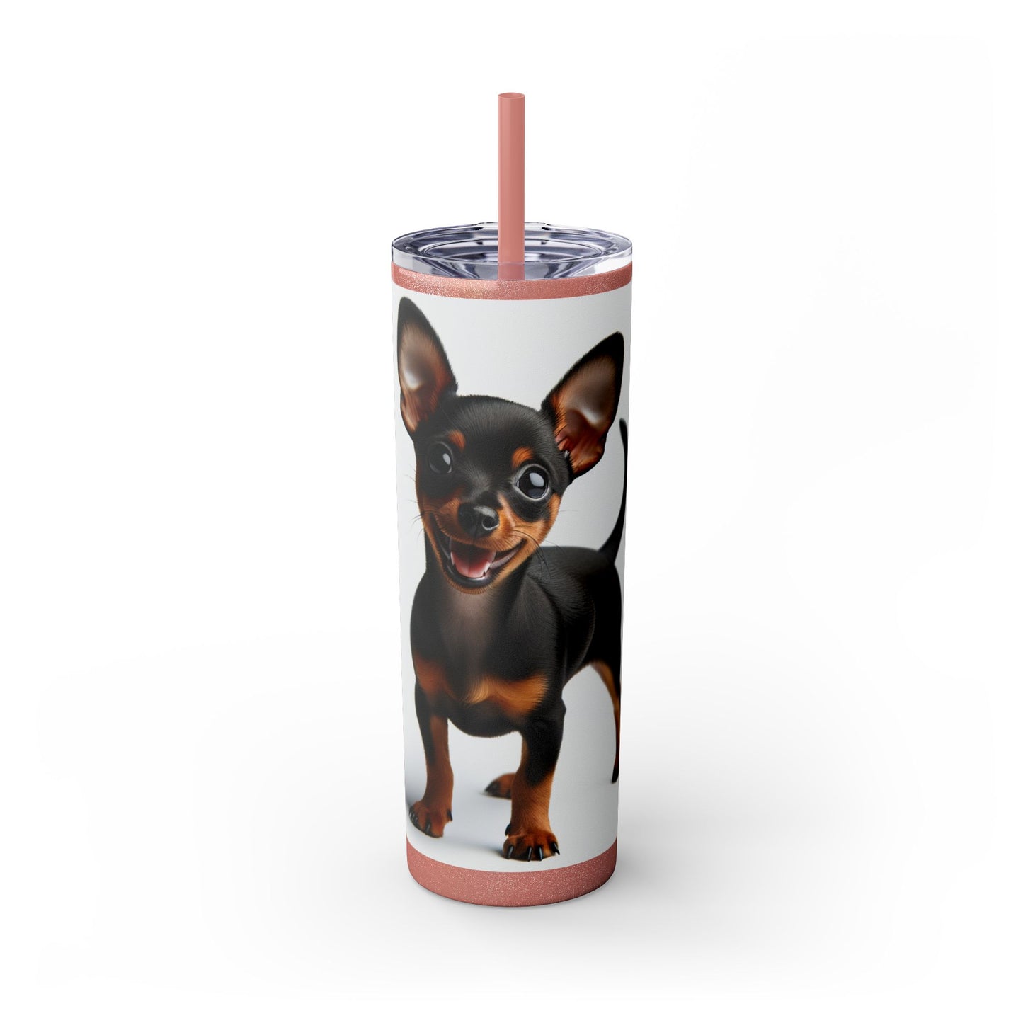Miniature Pinscher Skinny Tumbler with Straw, 20oz