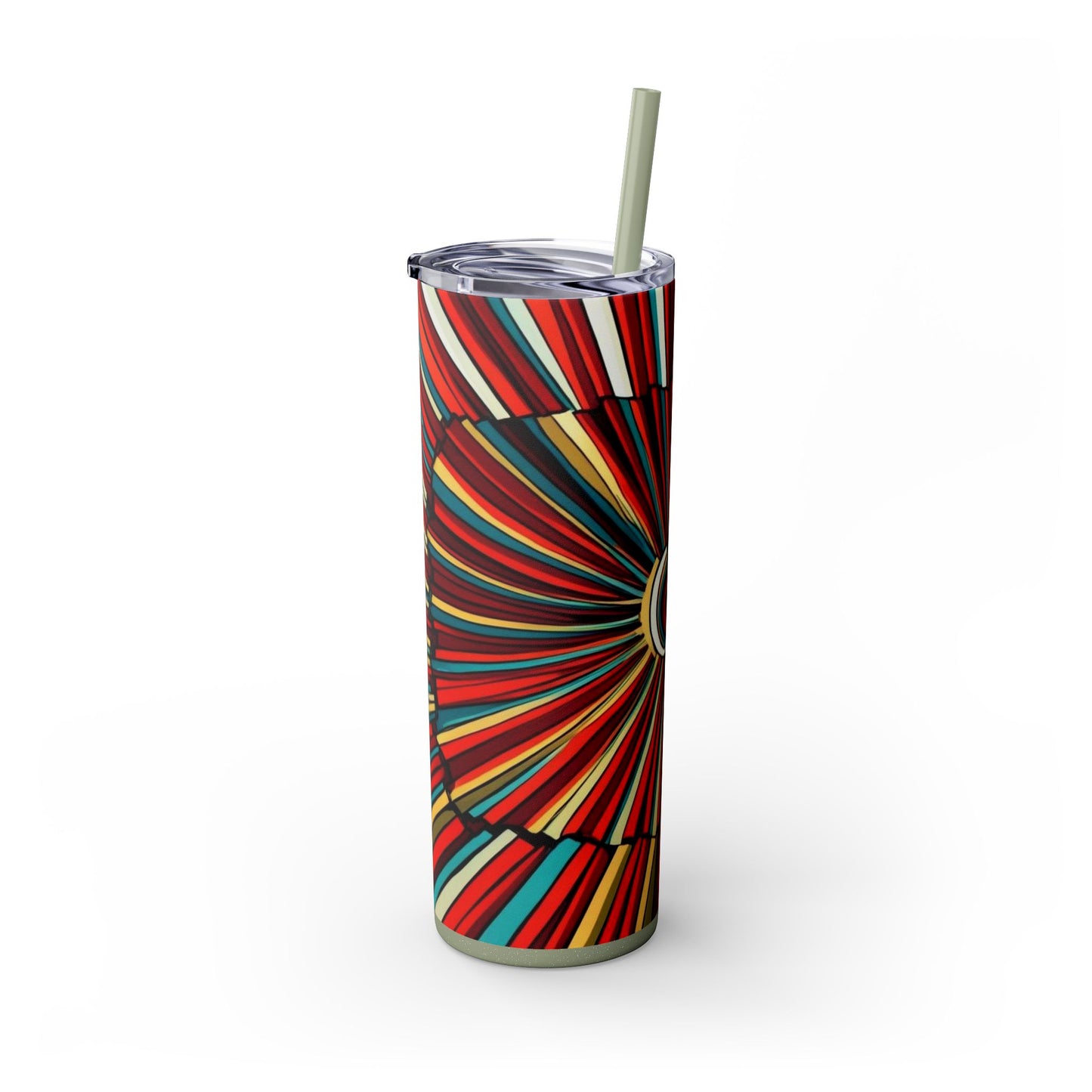 Optical Illusion Skinny Tumbler with Straw, 20oz