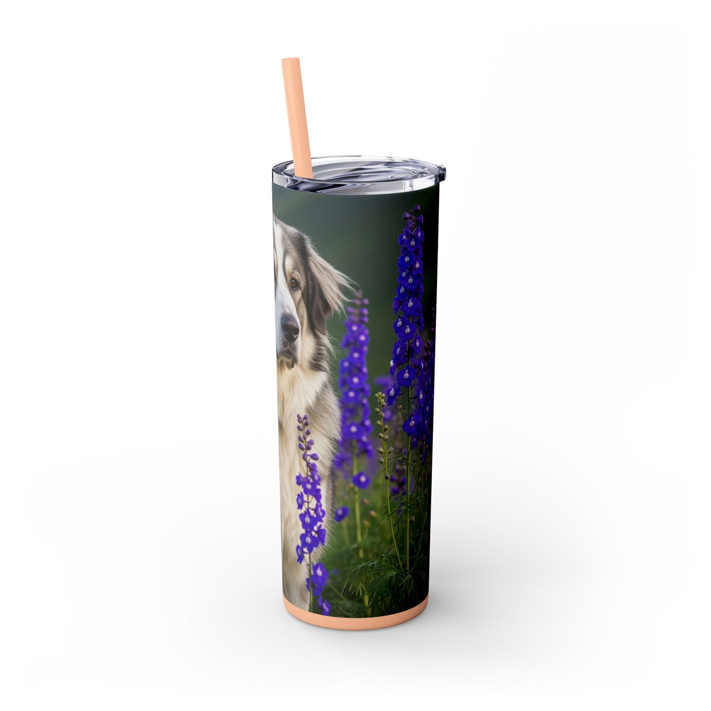 Tatra Shepherd Dog Skinny Tumbler with Straw, 20oz
