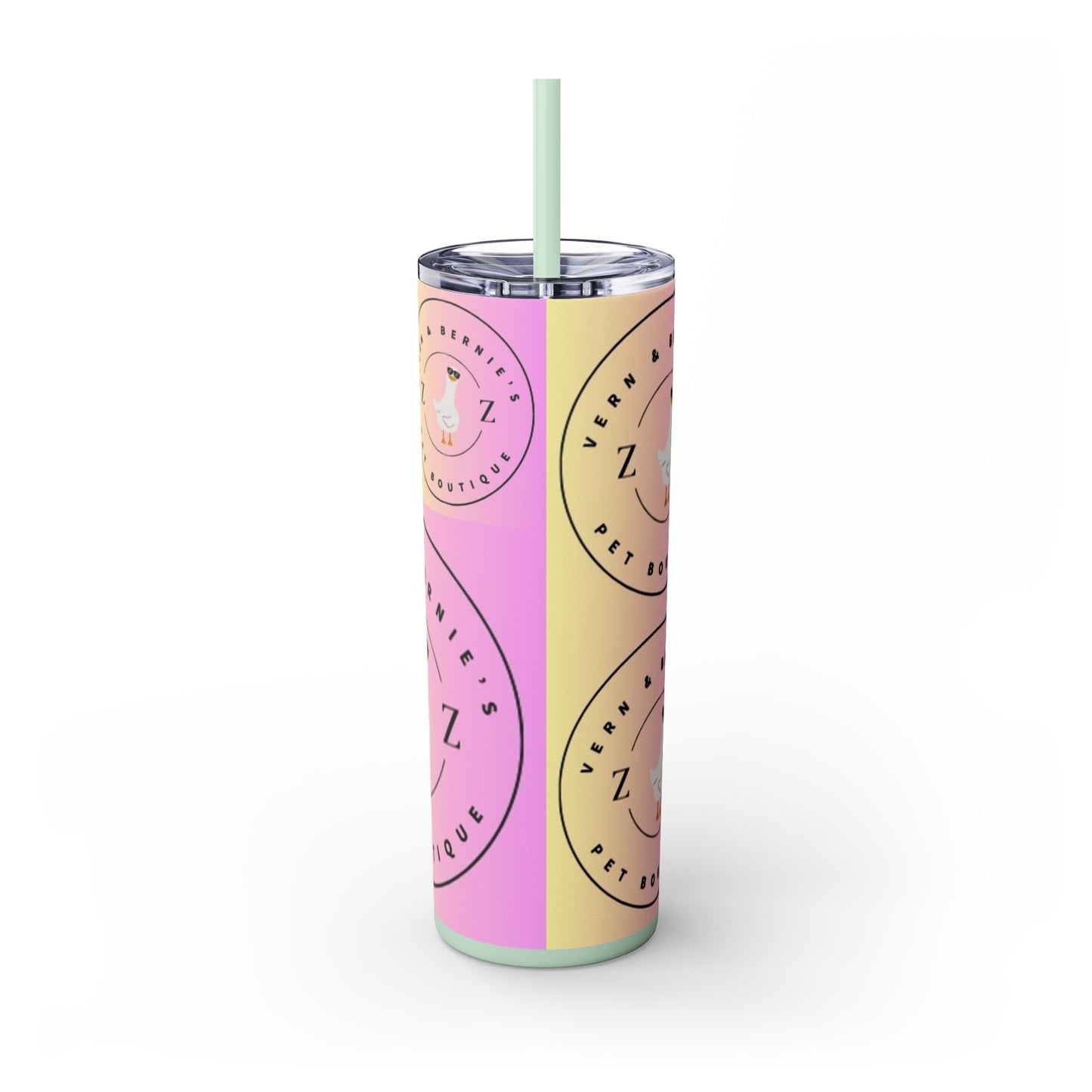 Vern and Bernie's Skinny Tumbler with Straw, 20oz