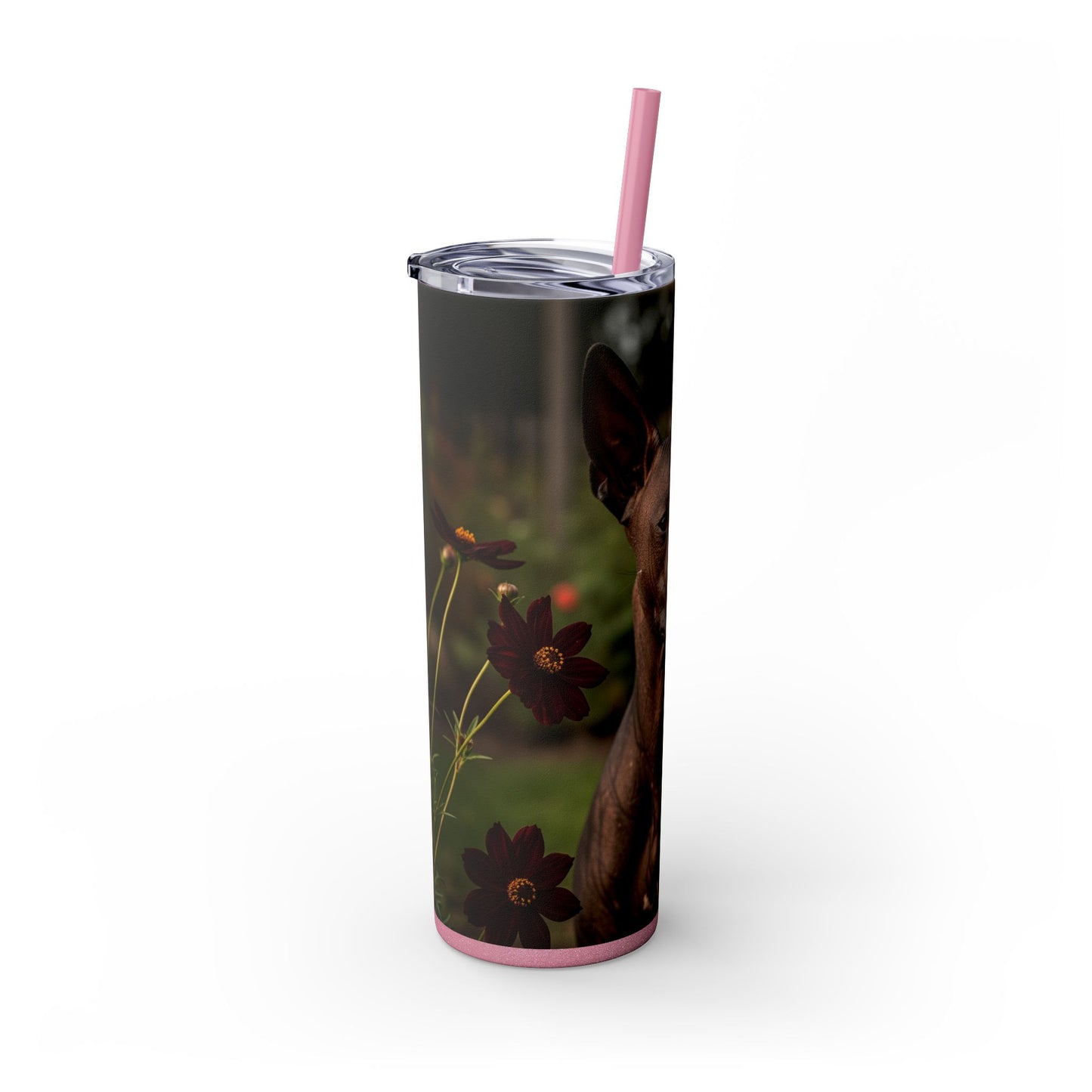 Xoloitzcuintli Skinny Tumbler with Straw, 20oz